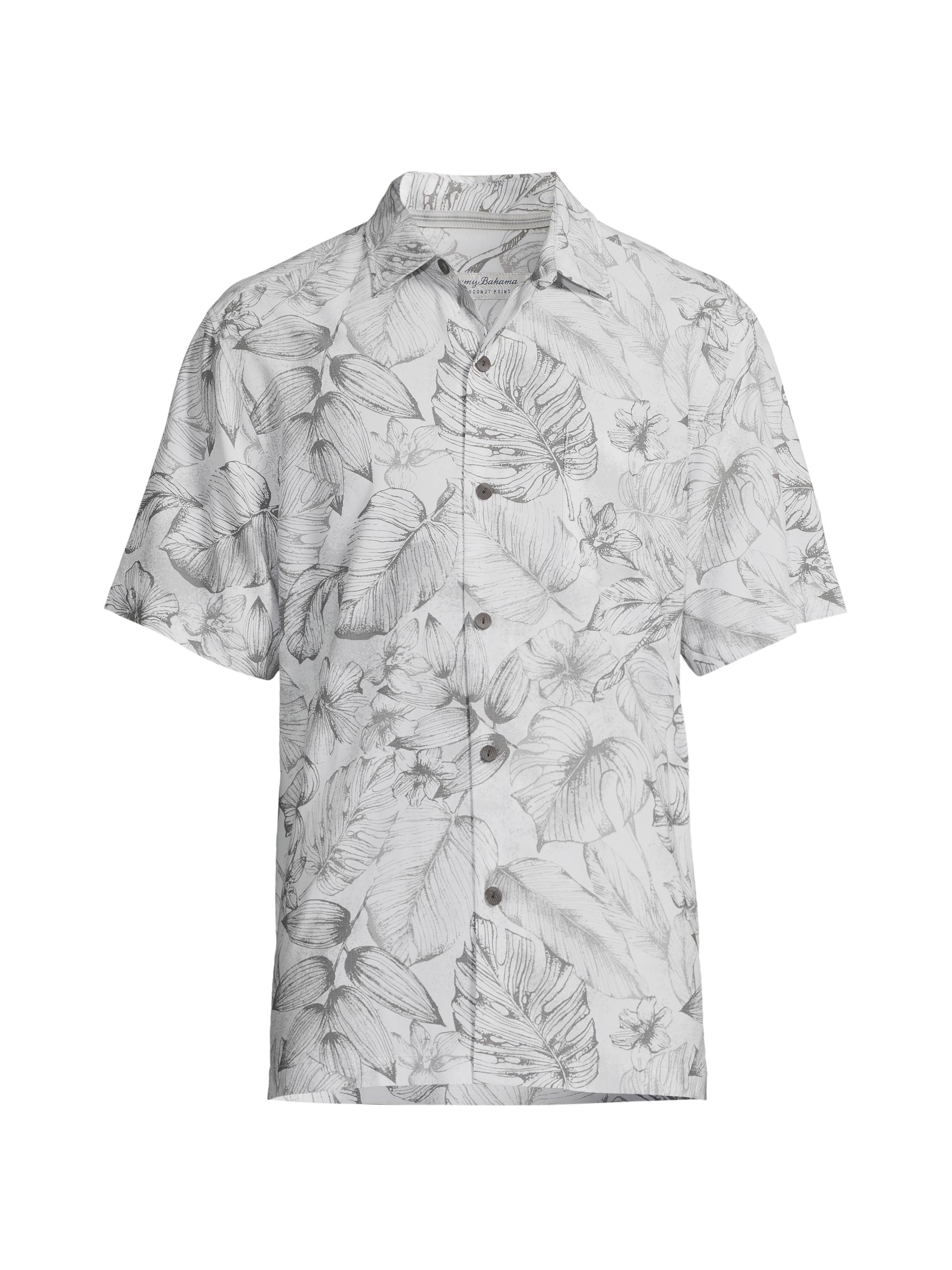 Tommy Bahama Men's Coastal Cool Frond Escape Shirt - Light Grey