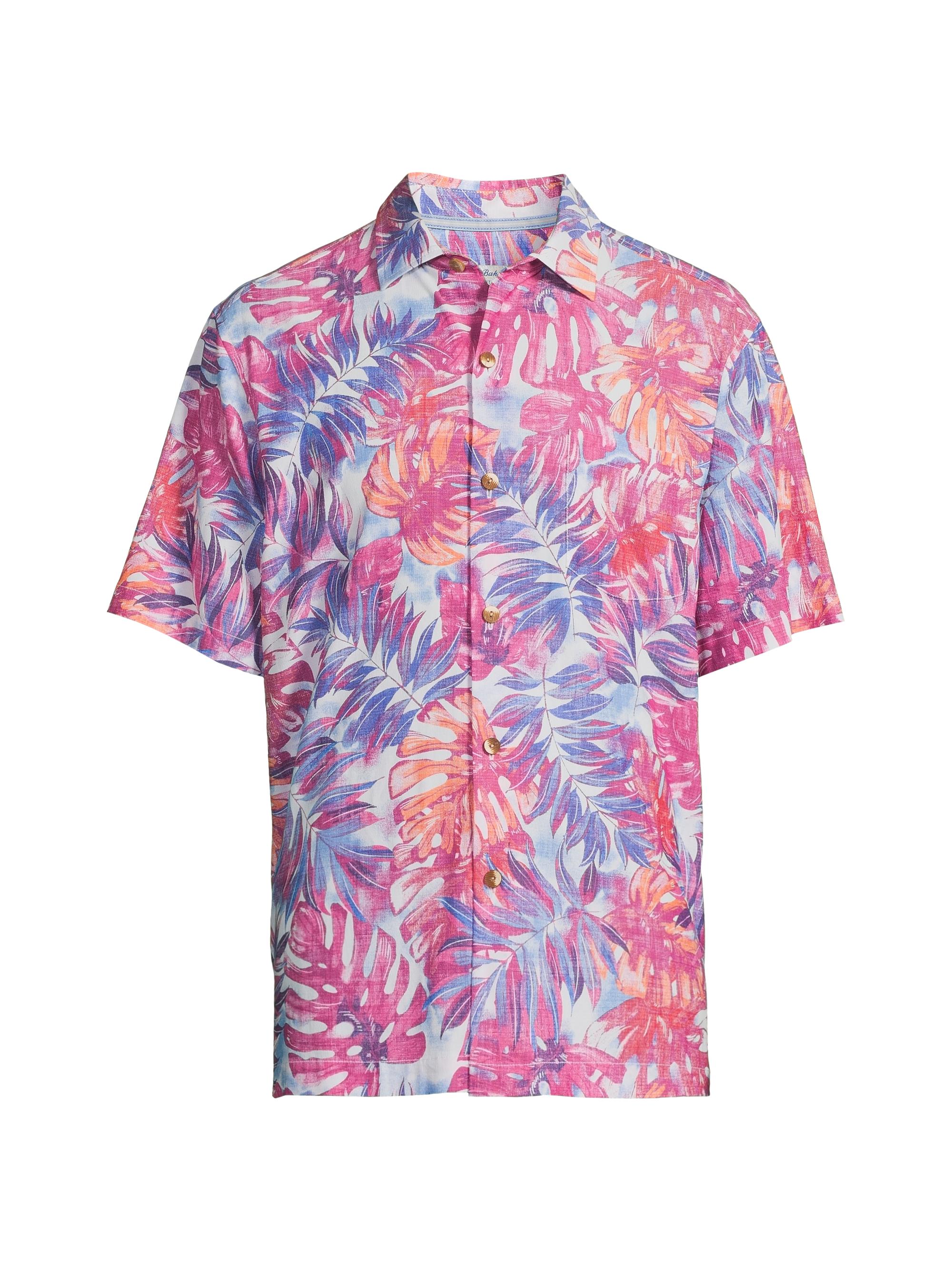 Tommy Bahama Men's Coastal Cool Frond Fiesta Shirt - Very Berry