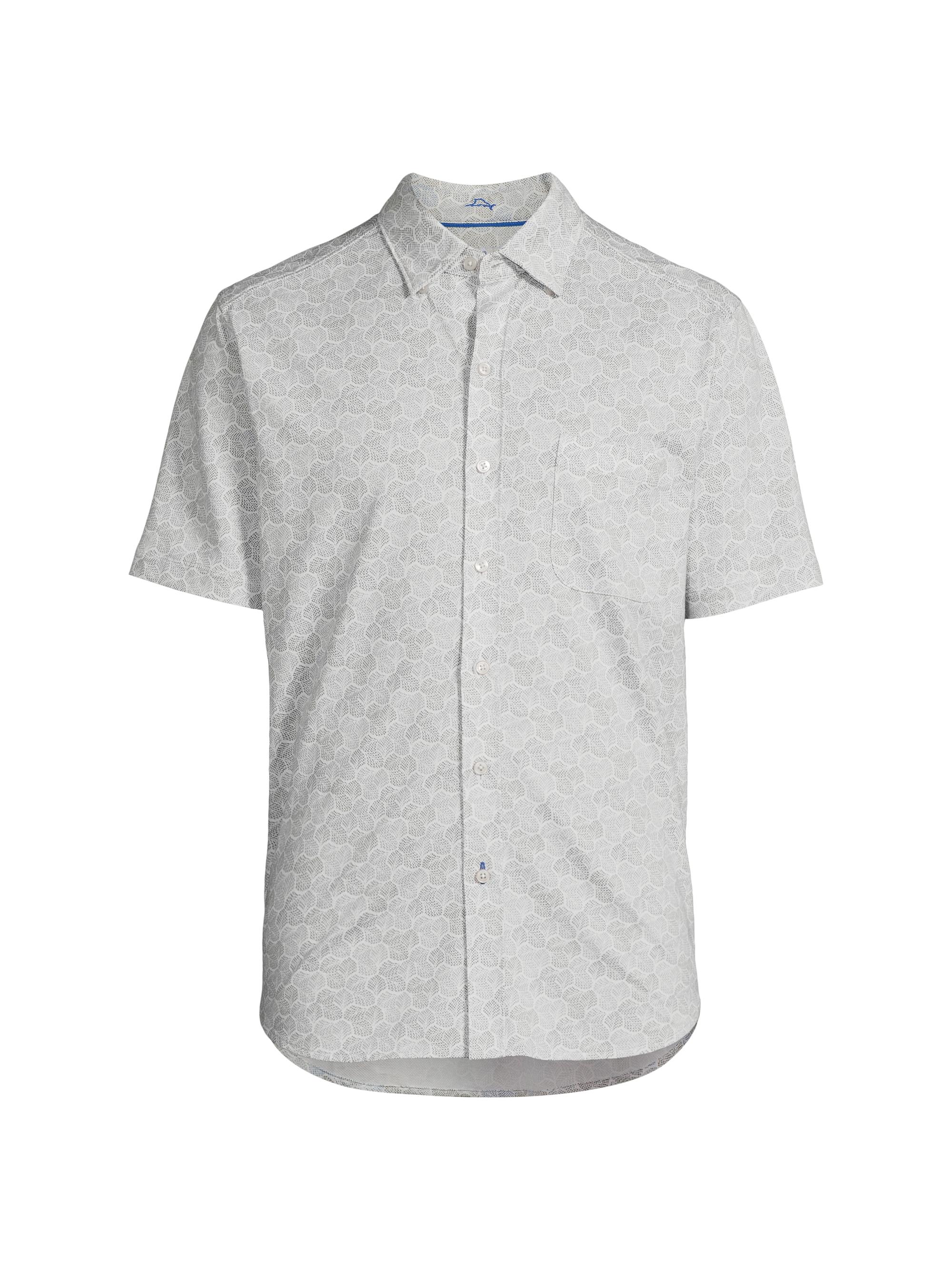Tommy Bahama Men's San Lucio Geometric Tri-Leaf Shirt - Avalanche