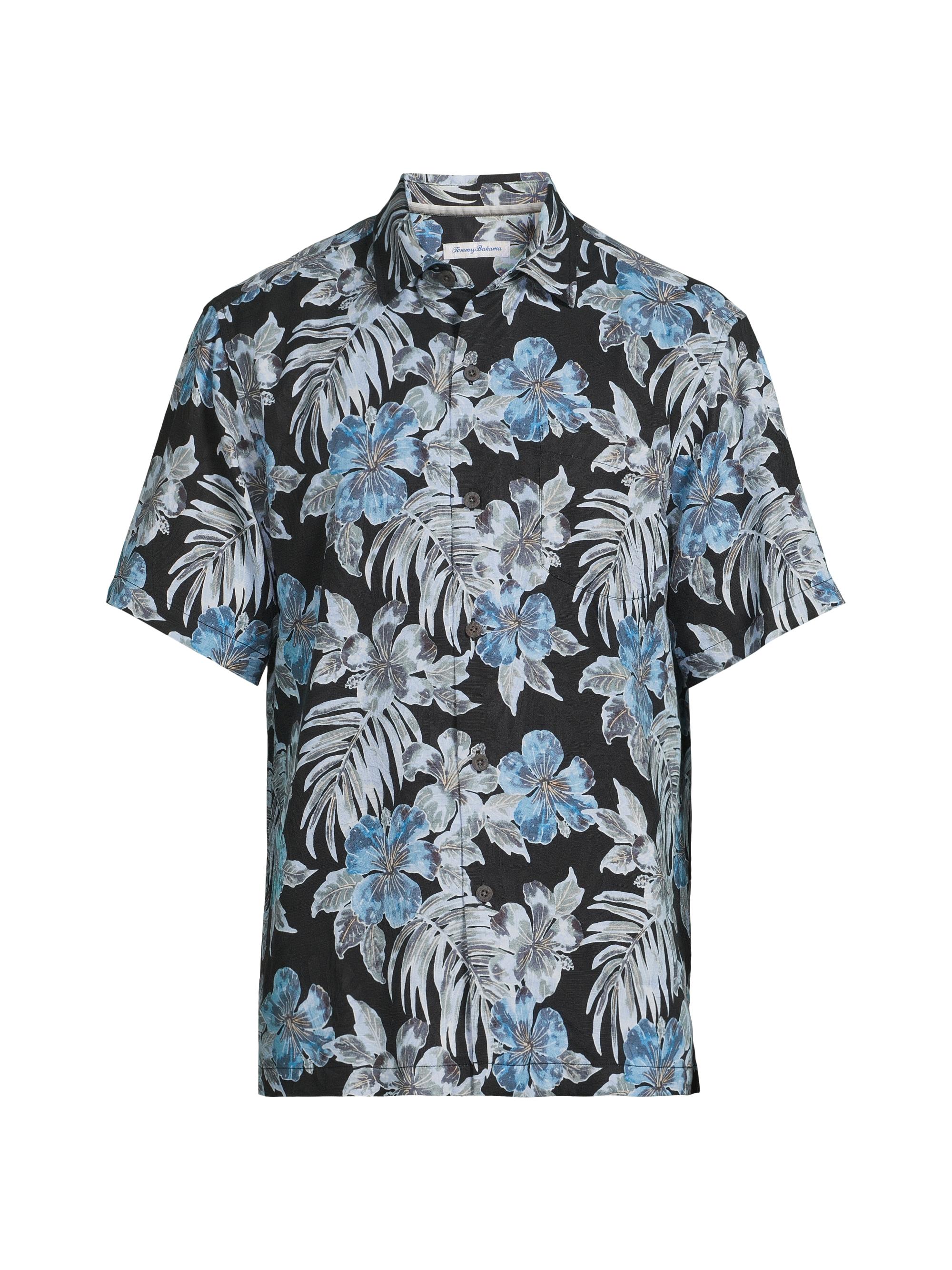 Tommy Bahama Men's Ravello Blooms Silk Short-Sleeve Shirt - Matte Black
