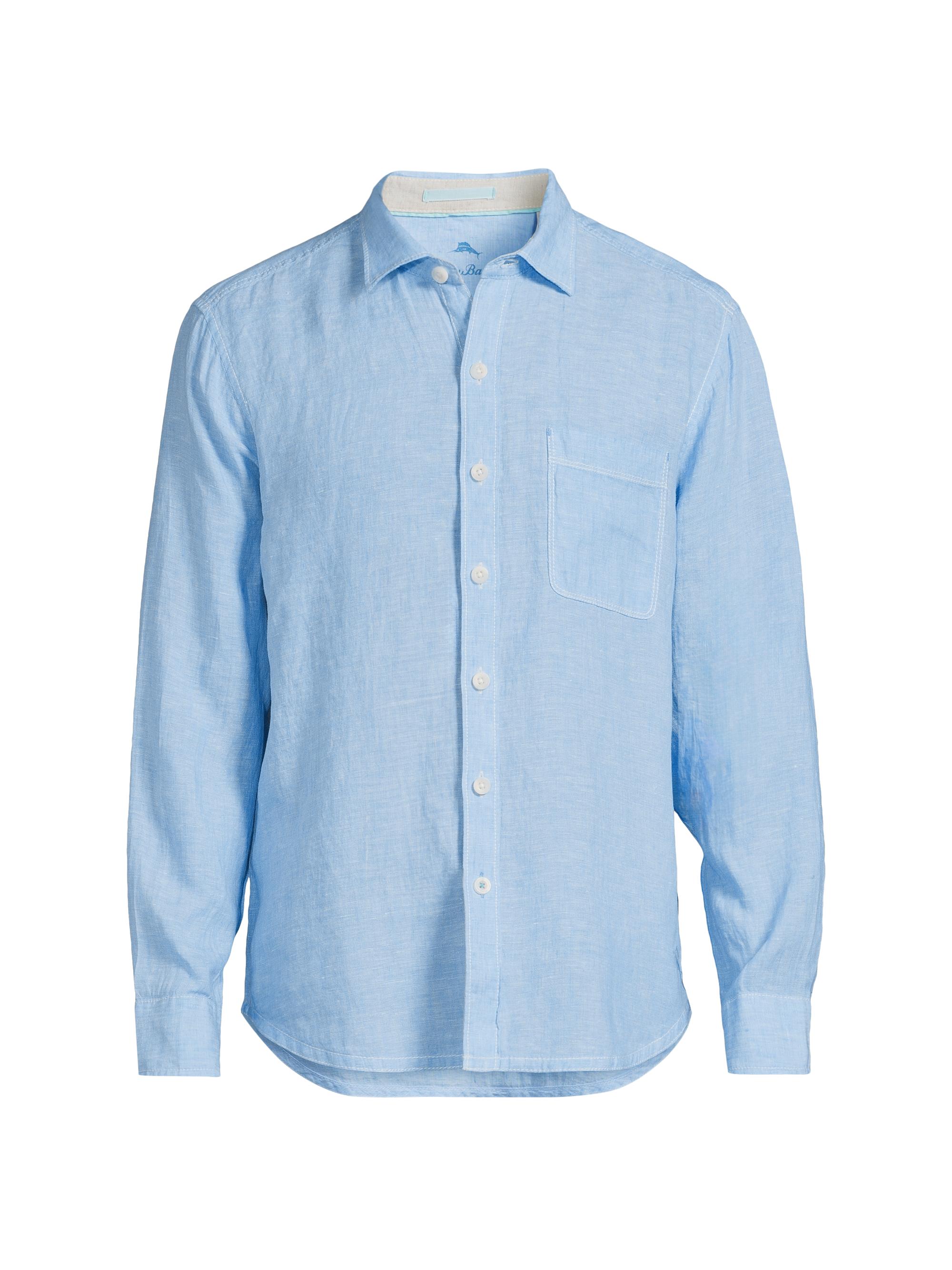 Tommy Bahama Men's Paradise Breezer Linen Shirt - Glass Bead Blue