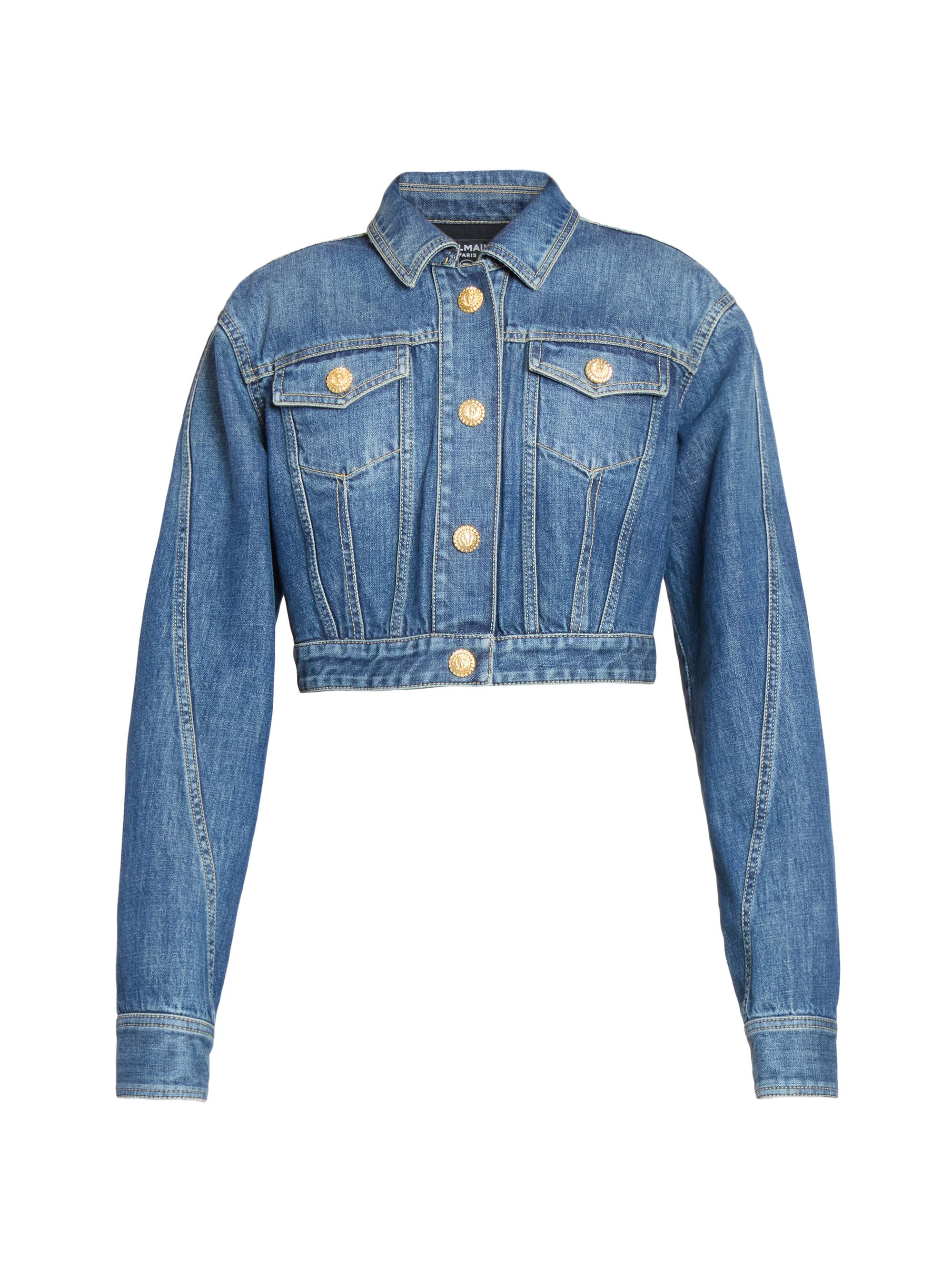 Balmain Denim Crop Jacket | Saks Fifth Avenue