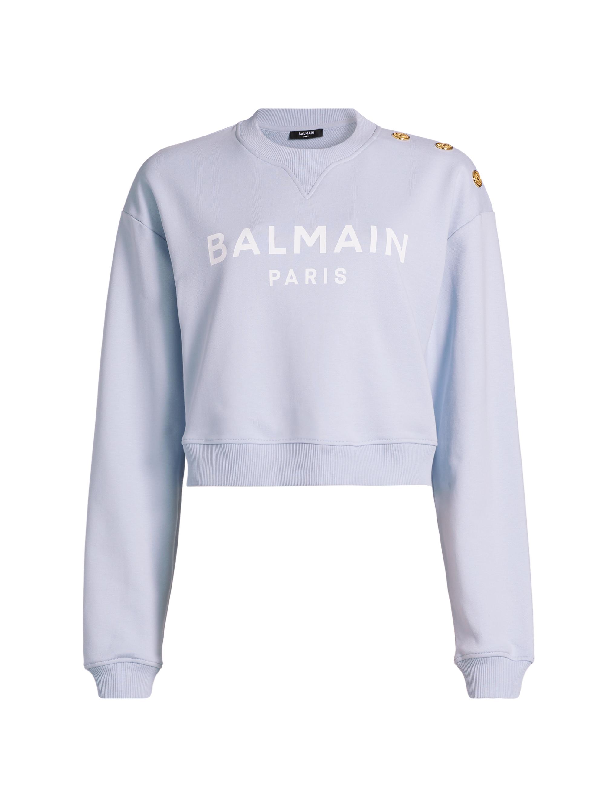 Cotton Sweatshirt Balmain Cropped Logo Sweatshirt Eco-responsible