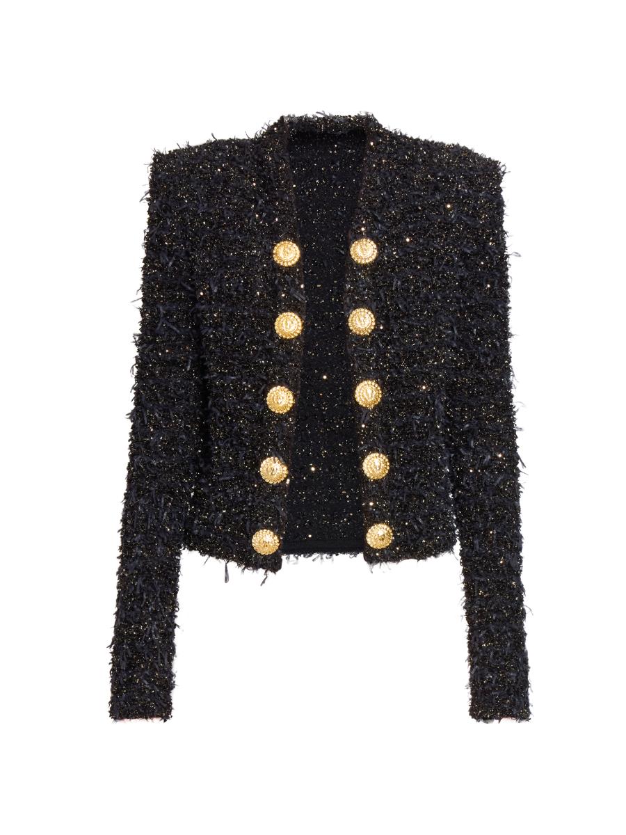 【関税＆送料込み】Balmain Tweed Short Jacket Cropped tweed jacket gold gold - Women | BALMAIN