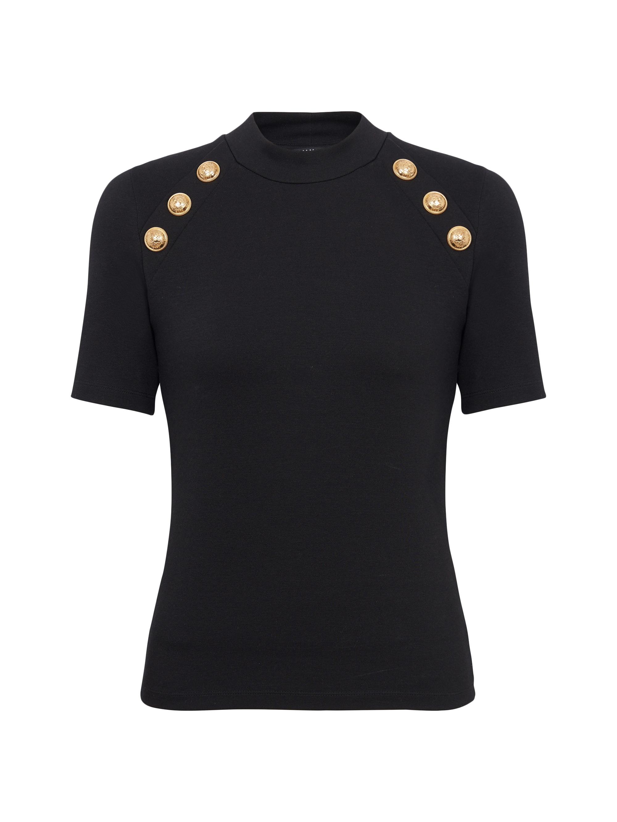 Balmain Embellished Logo Cotton Crop T-Shirt | Saks Fifth Avenue