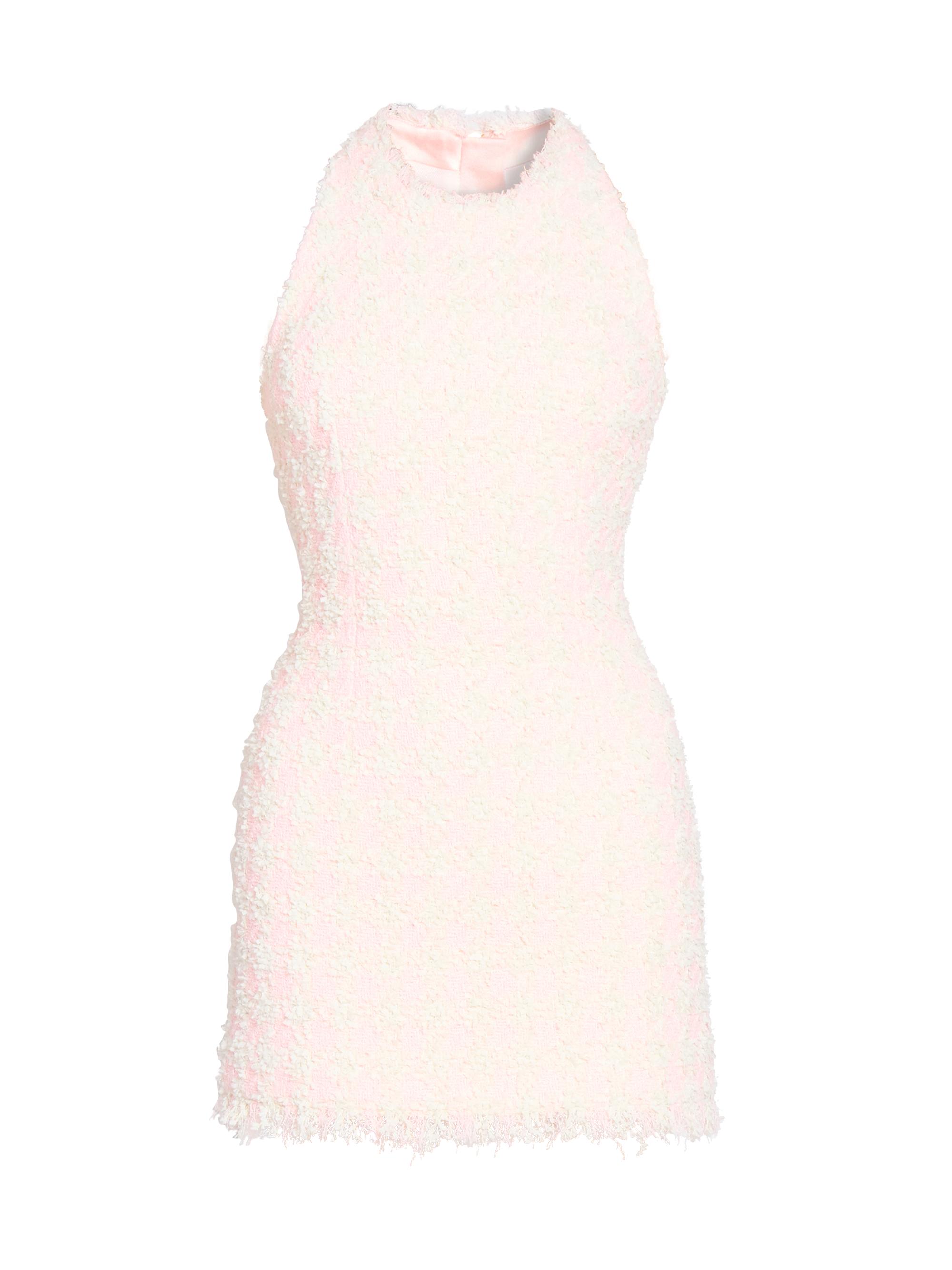 Balmain Women's Tweed Halterneck Sleeveless Minidress - Rose Beige