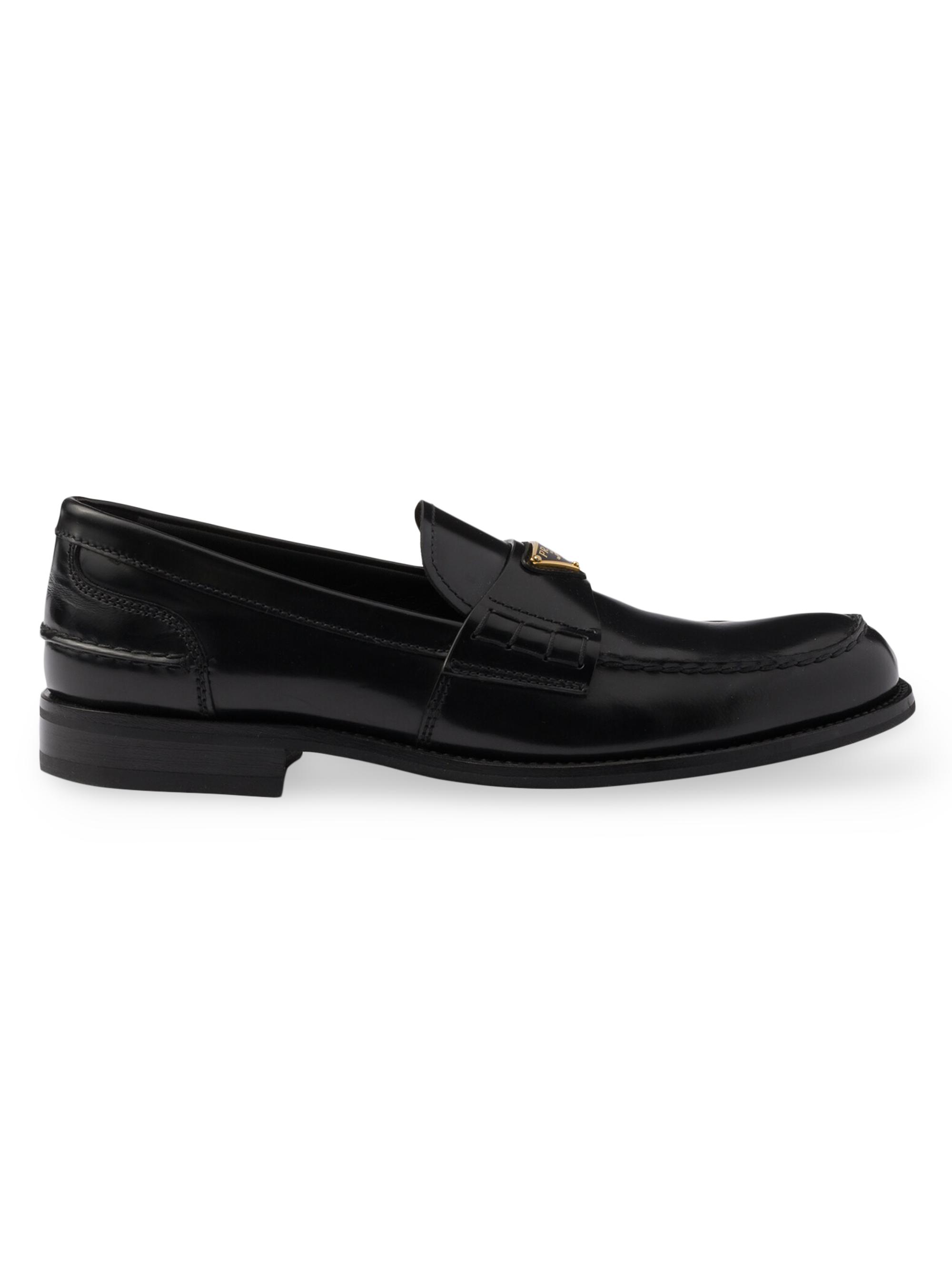 Prada Men's Brushed Leather Loafers | Saks Fifth Avenue