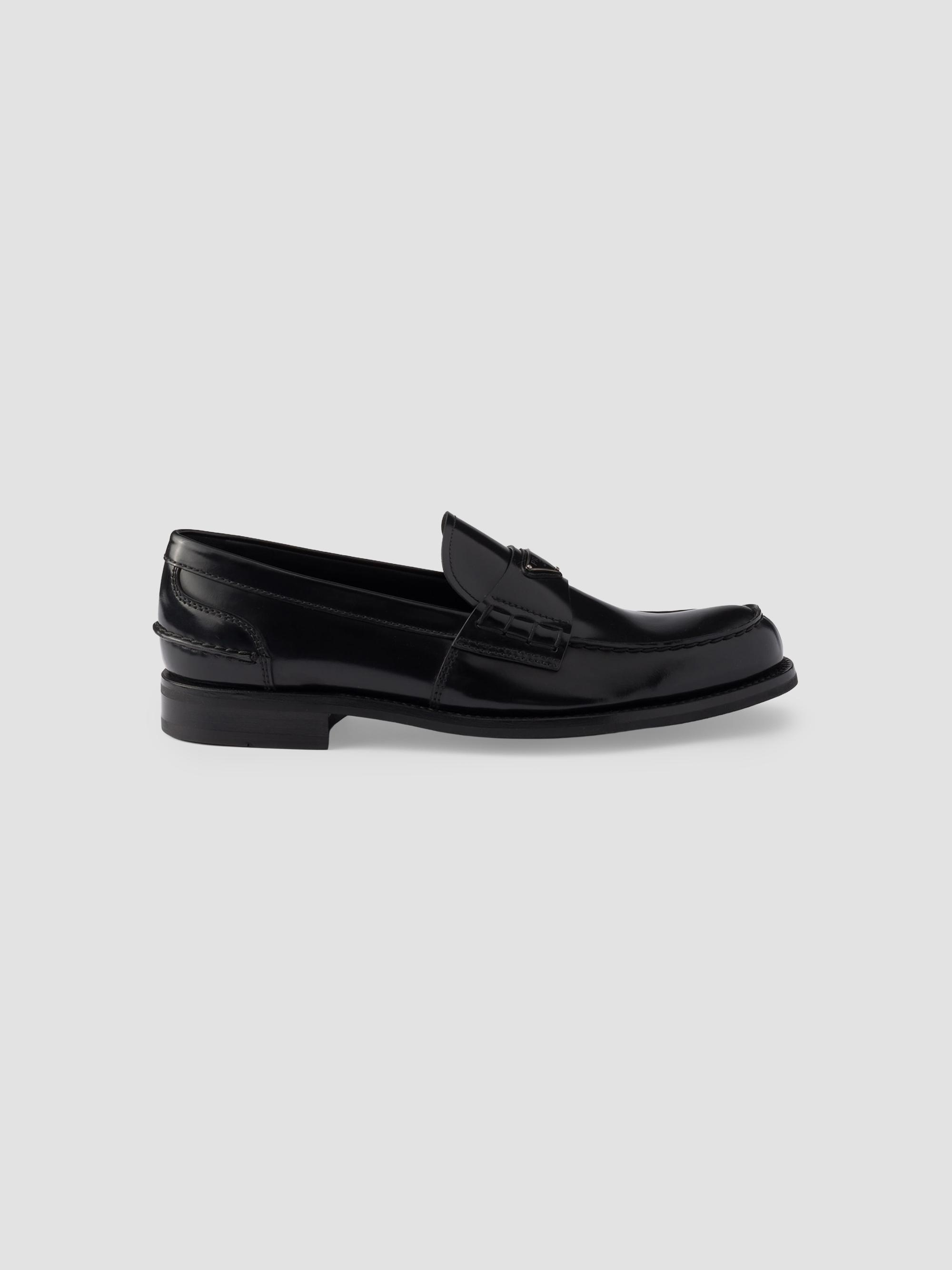 PRADA ブラック ブローグシューズ 0400022133781_BLACKSILVER