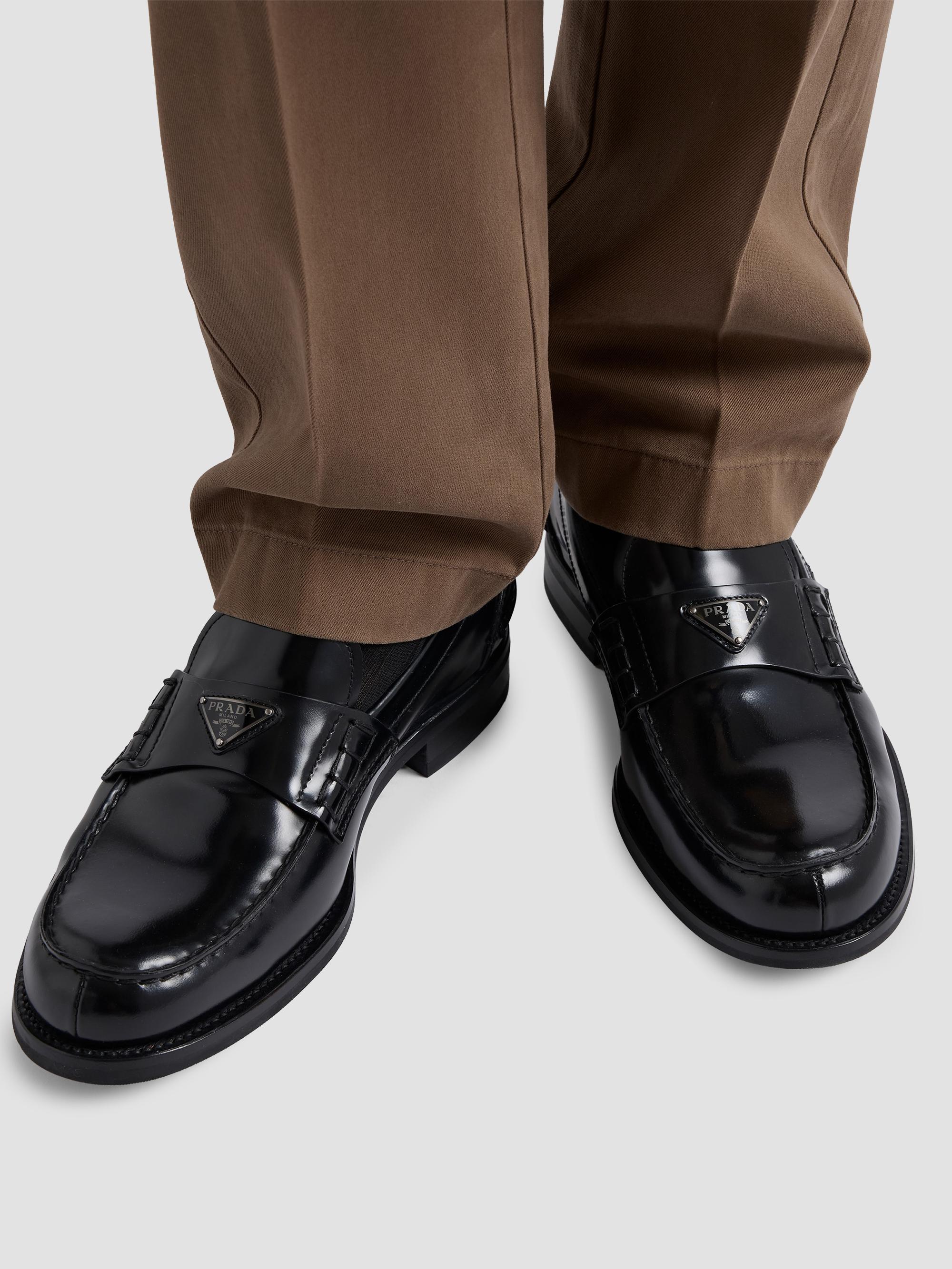 Prada Men's Brushed Leather Loafers | Saks Fifth Avenue
