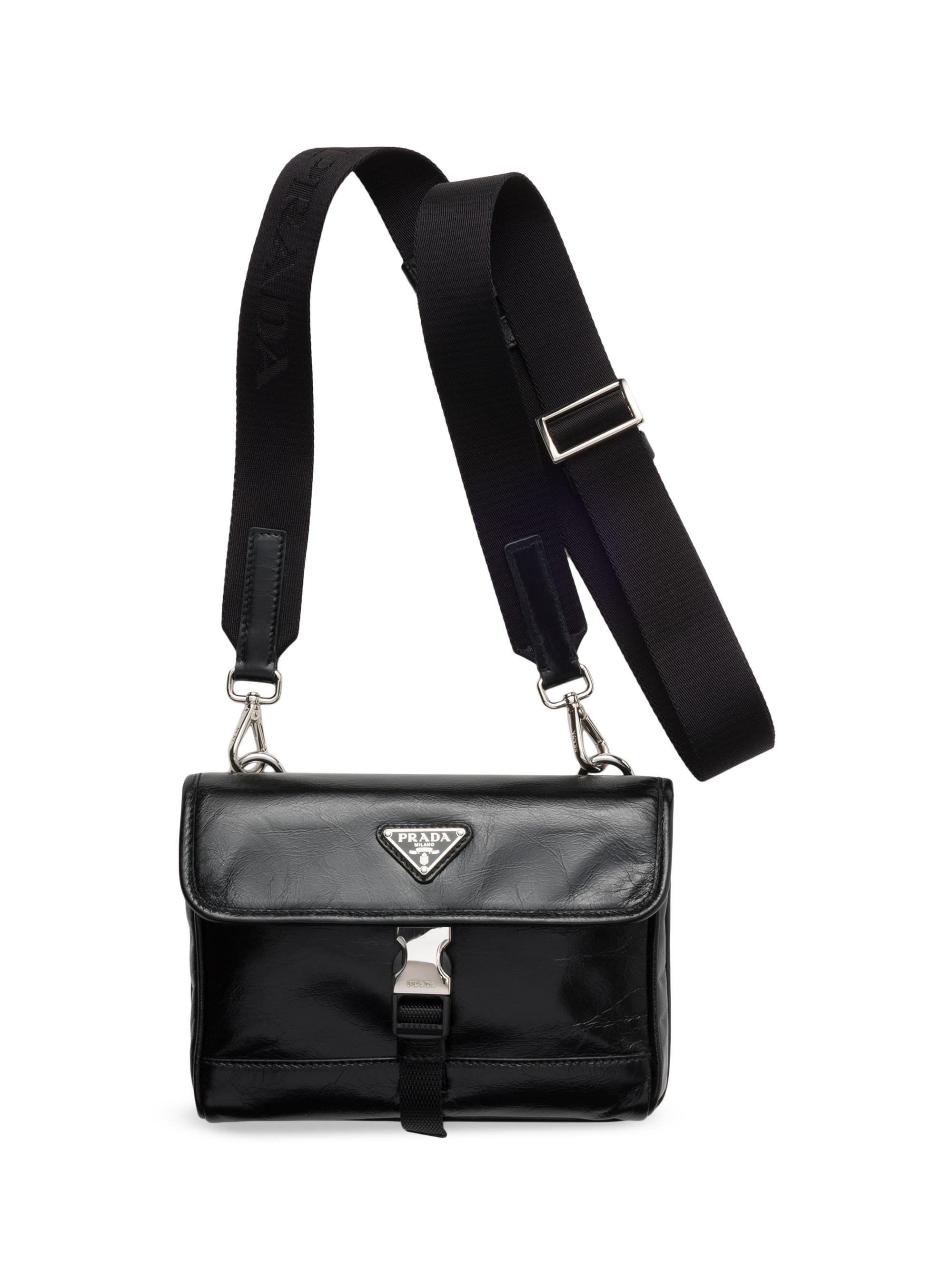 Prada Men's Leather Smartphone Case - Black