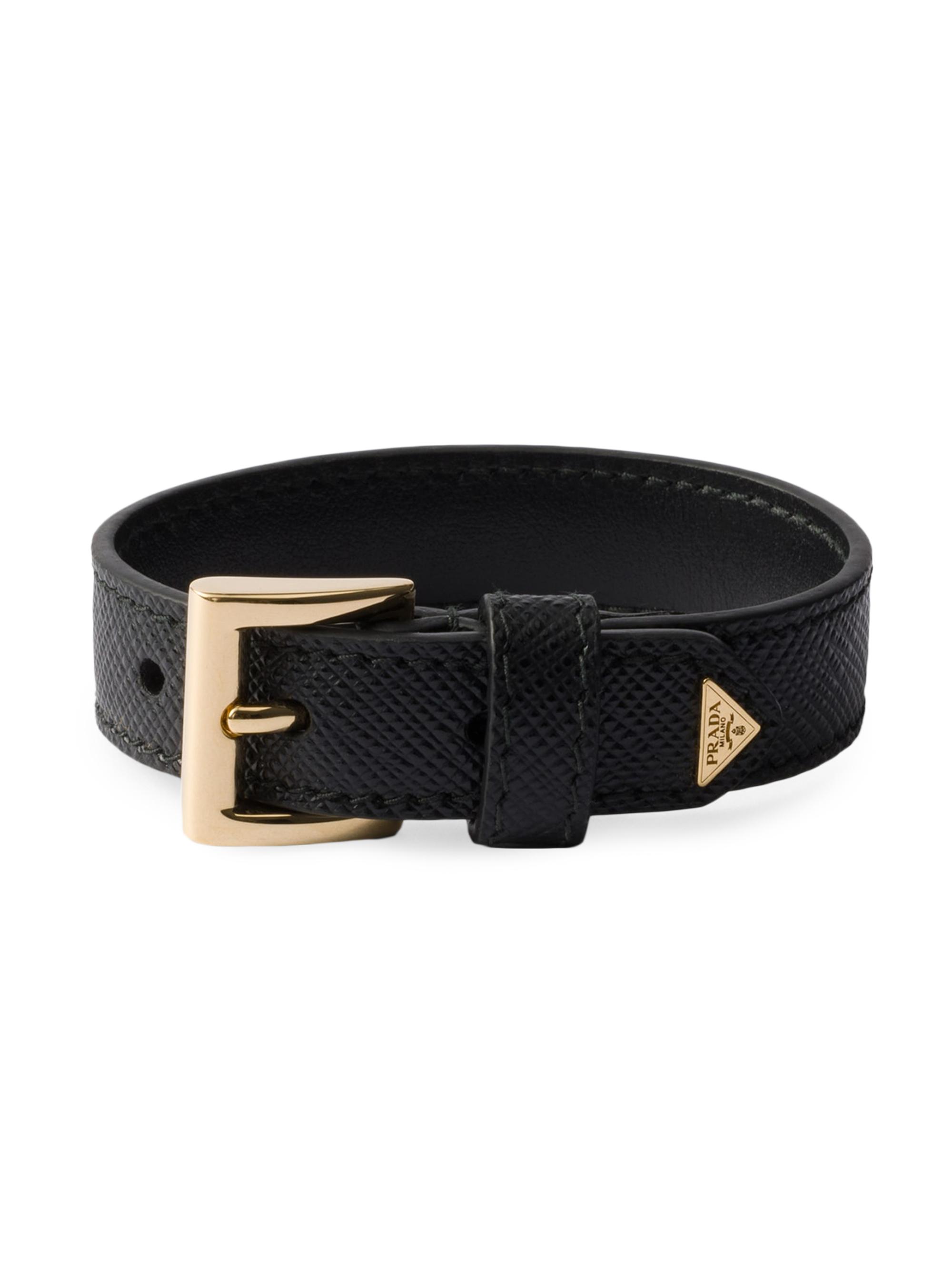 Prada Women's Saffiano Leather Bracelet - Black