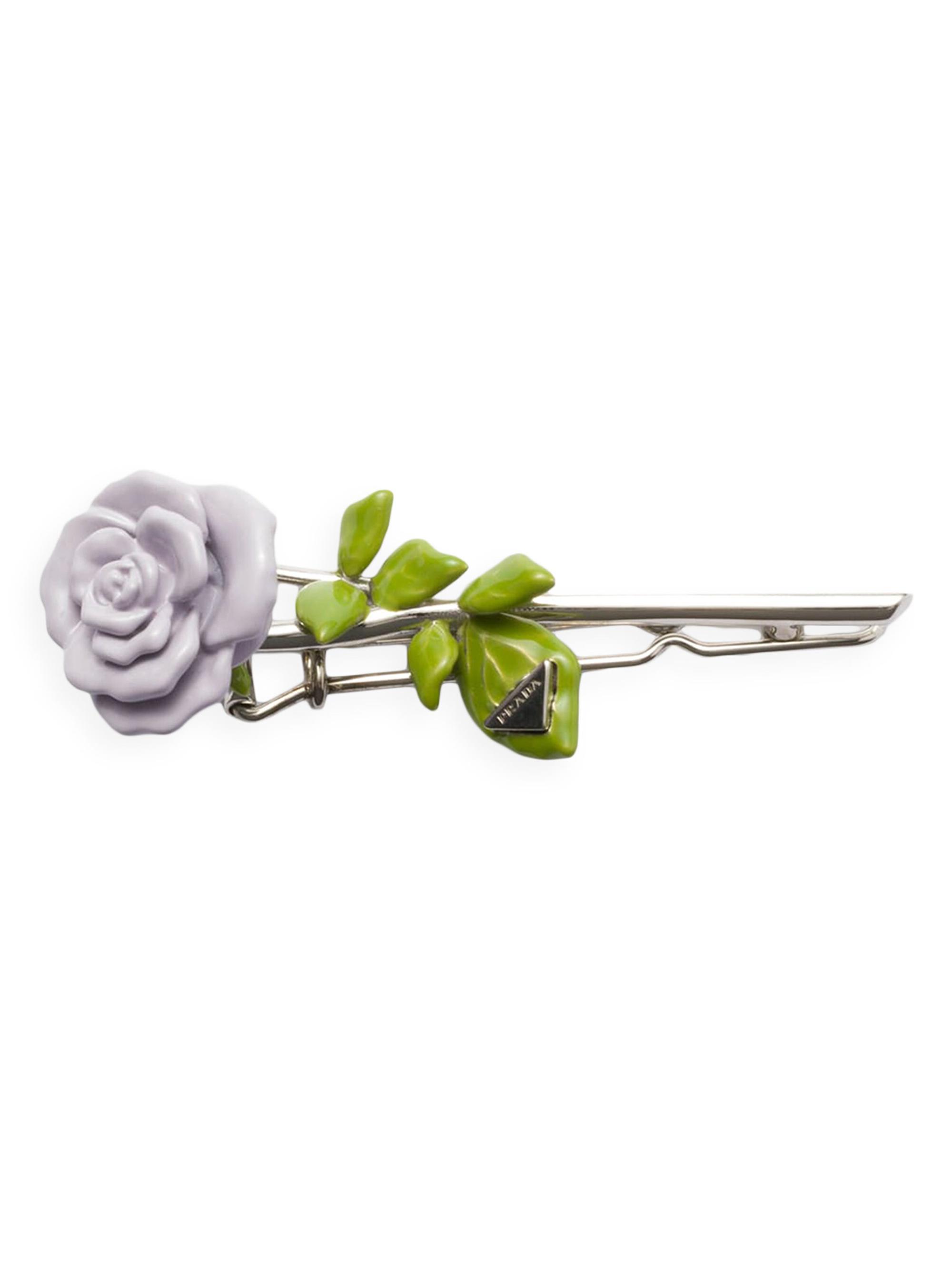 Prada Women's Enamelled Metal Hair Clip - Purple