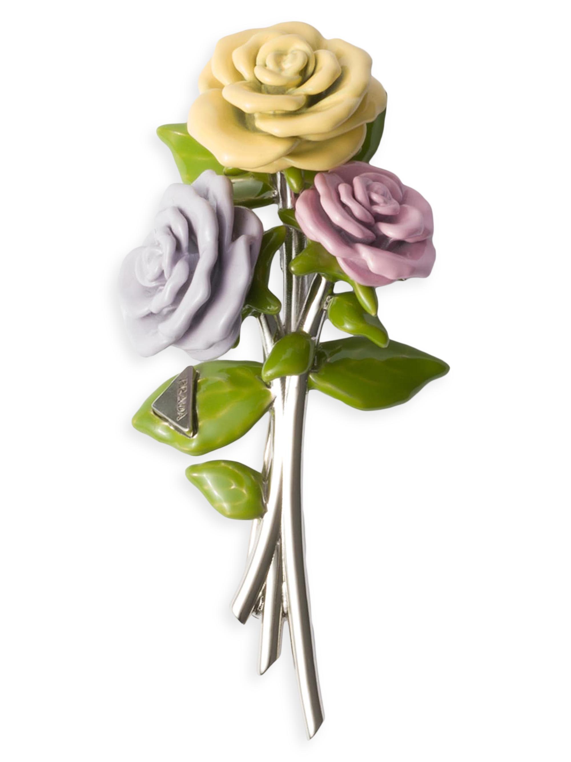 Prada Women's Enamelled Metal Brooch - Yellow