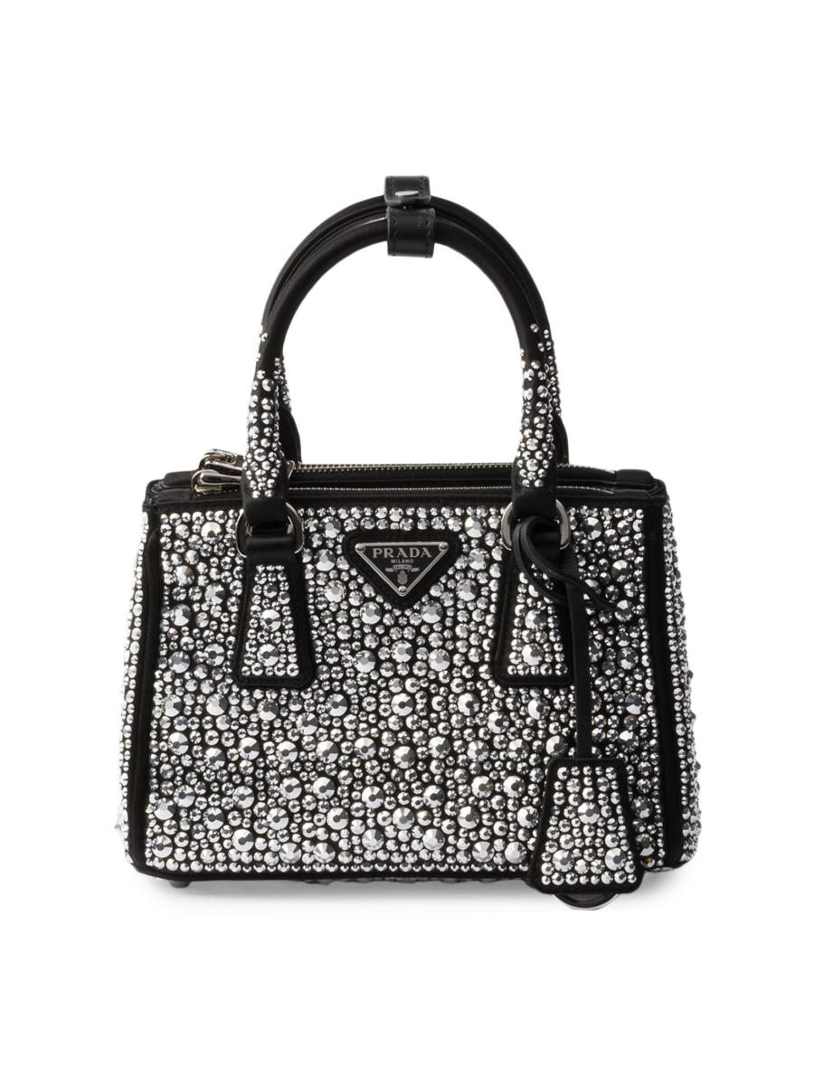 Prada Galleria satin micro-bag with decorations ハンドバッグ Prada Galleria Satin Micro-Bag with Decorations | Saks Fifth