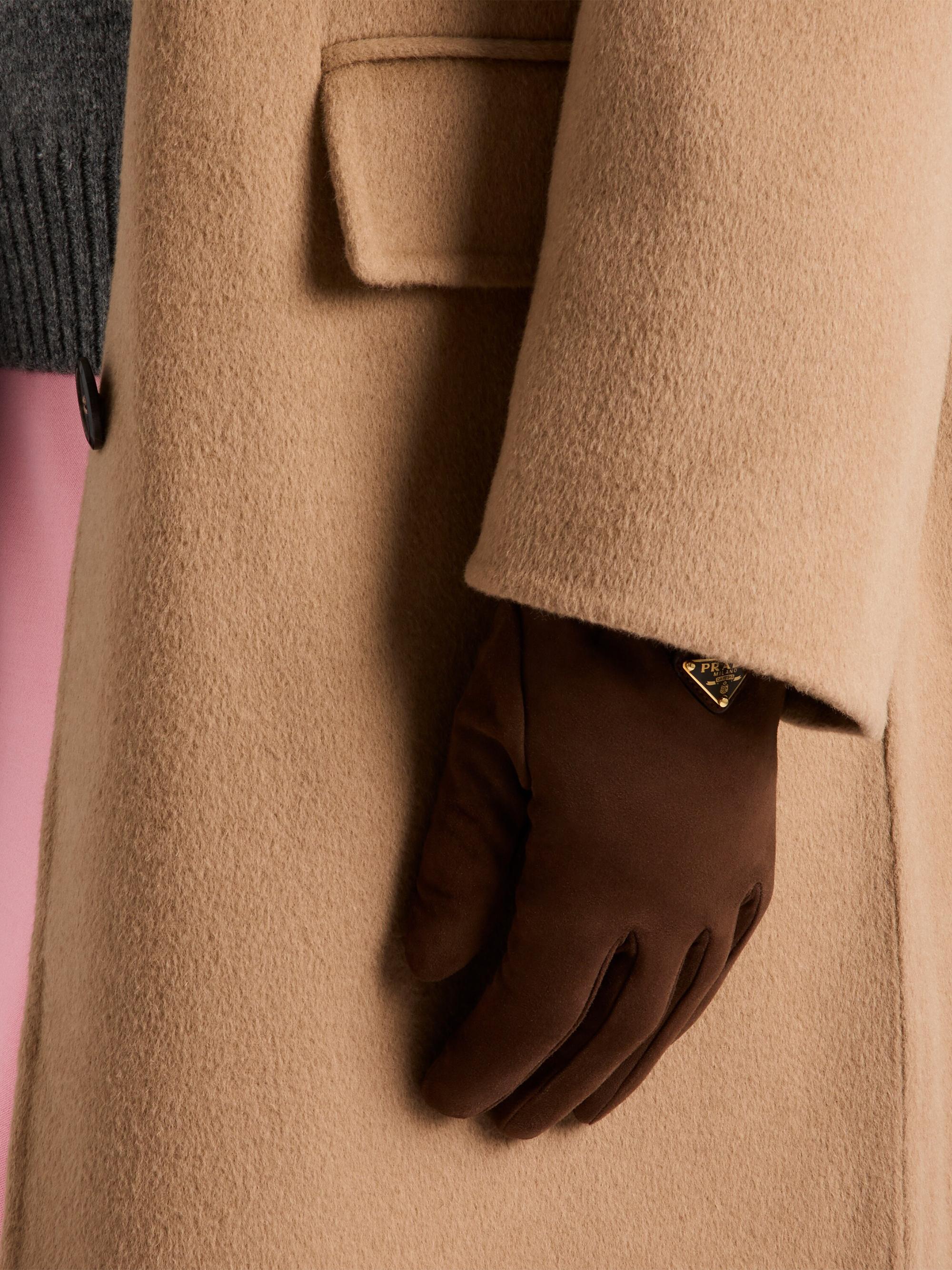 Prada Women's Suede Gloves - Brown | Thumbnail 2
