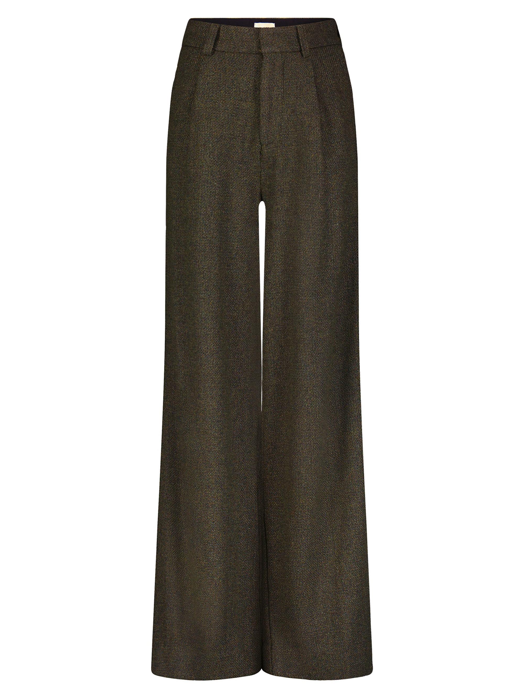 DL1961 Premium Denim Women's Hepburn Wide Leg High Rise Pants - Evergreen