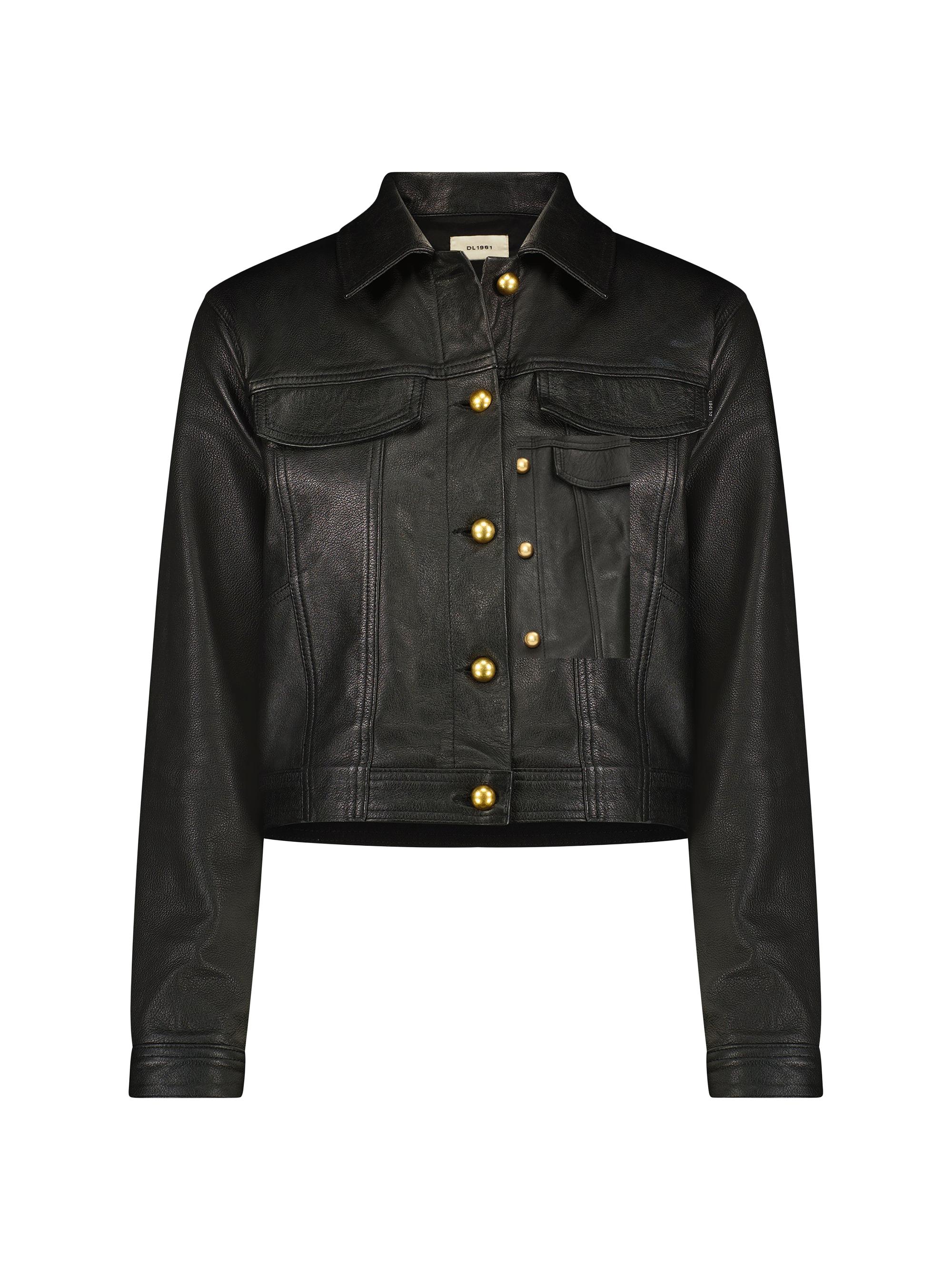 DL1961 Premium Denim Women's Vika Leather Jacket - Black