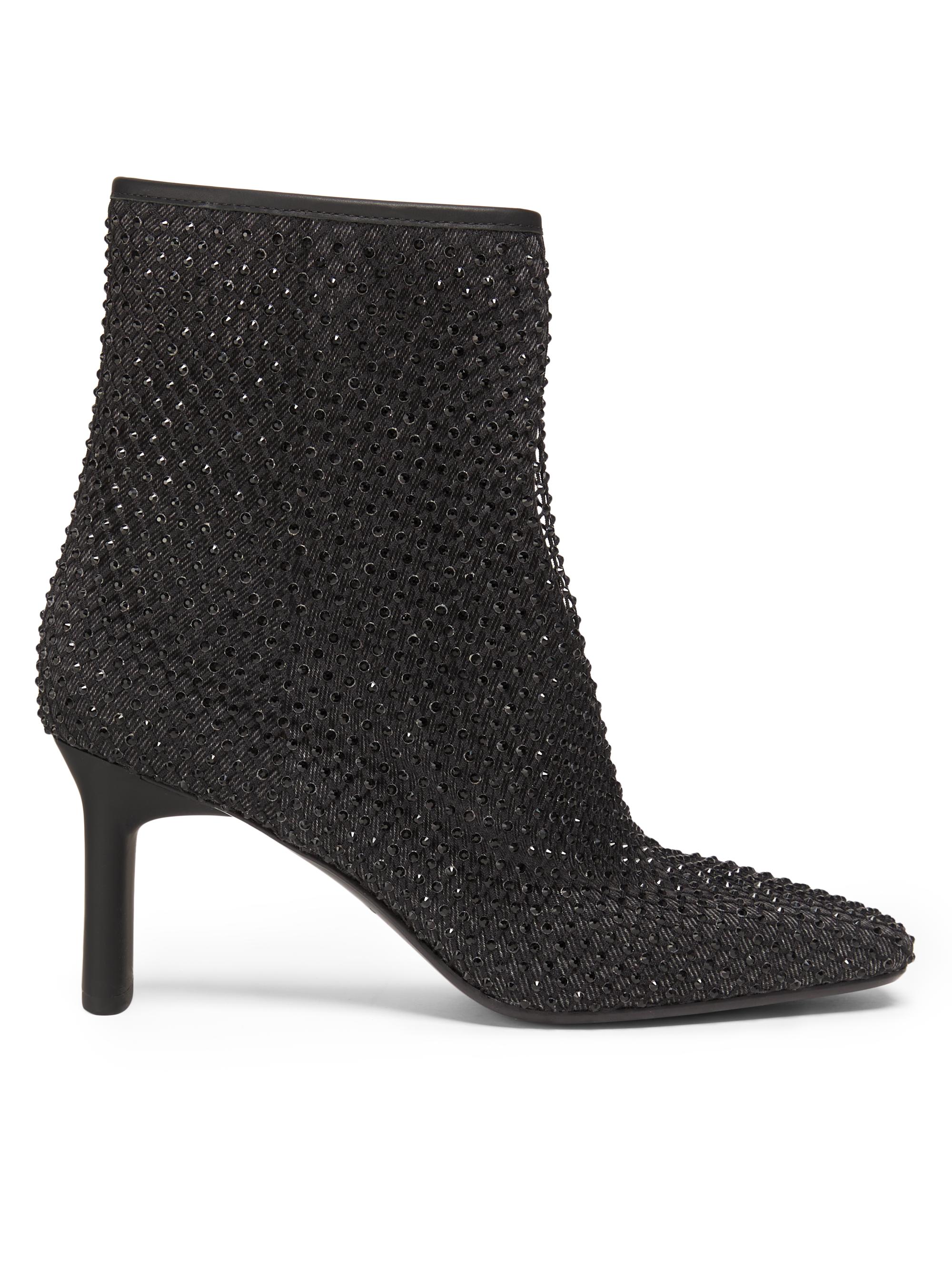 rag & bone Women's Aja 75MM Diamante Mesh Ankle Boots - Black Denim