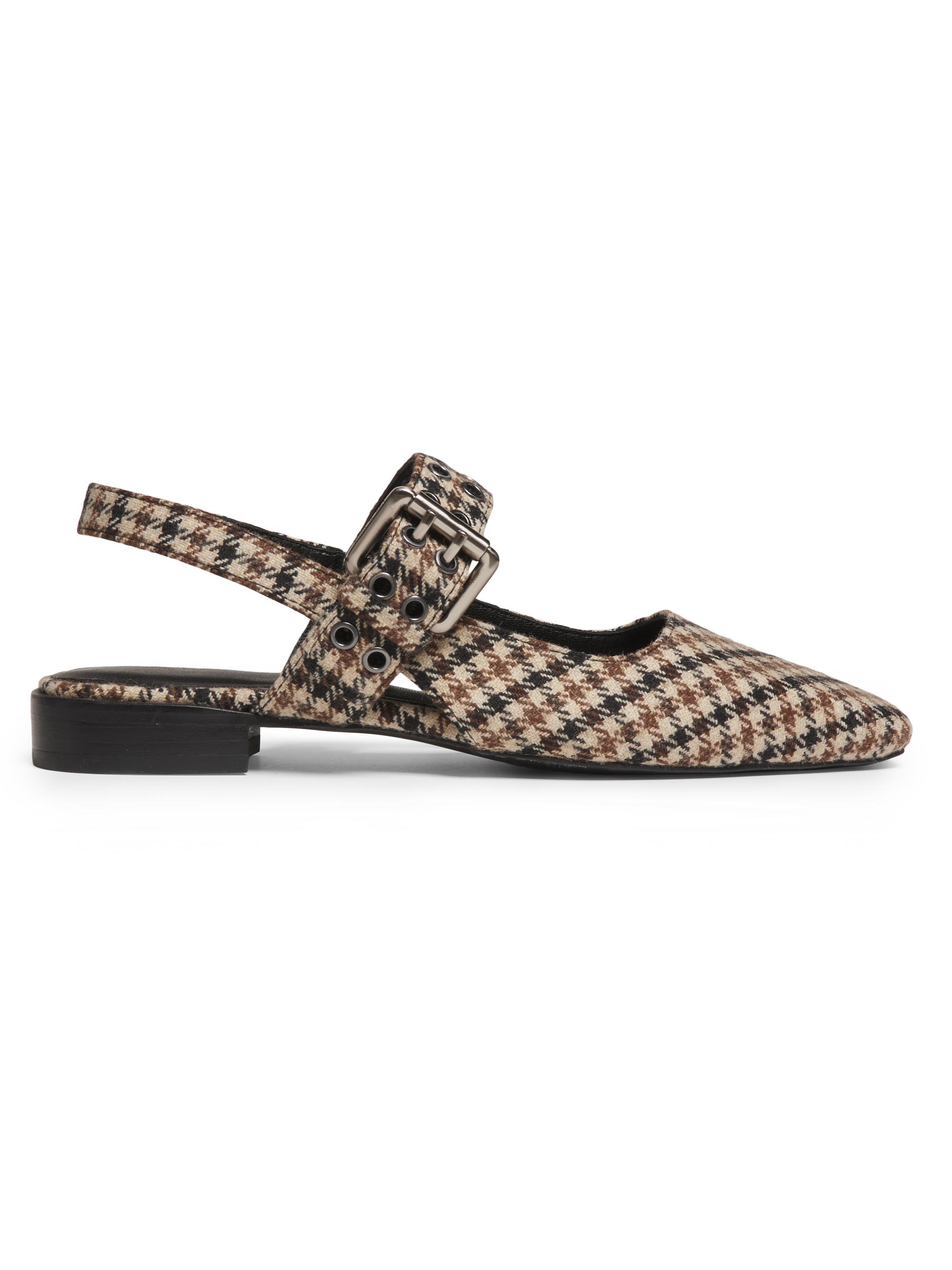 rag & bone Women's Astra Houndstooth Slingback Flats - Tan Multi