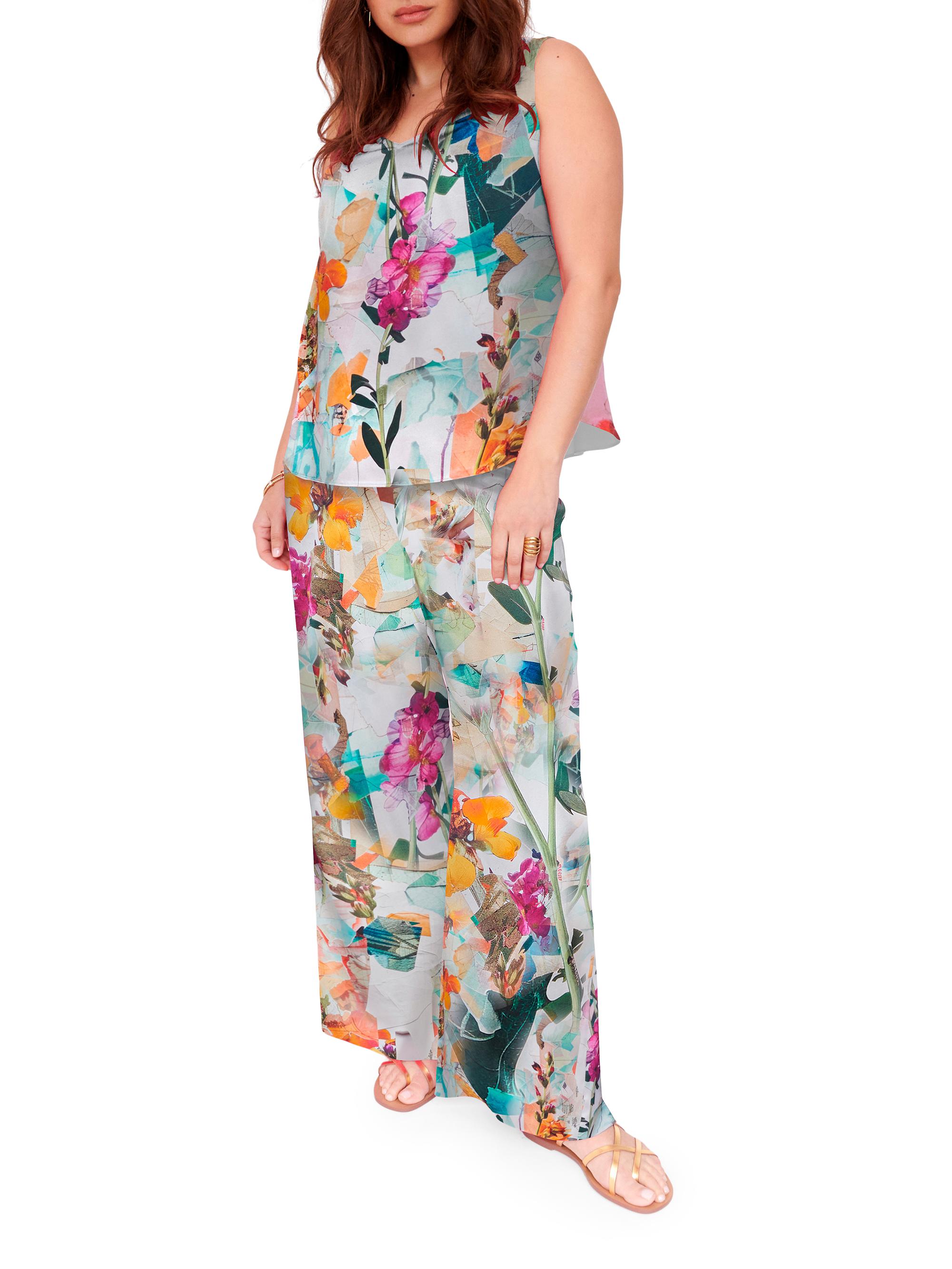 Gabriella Rossetti Women's Sofia Stretch Silk Palazzo Pants - Floral