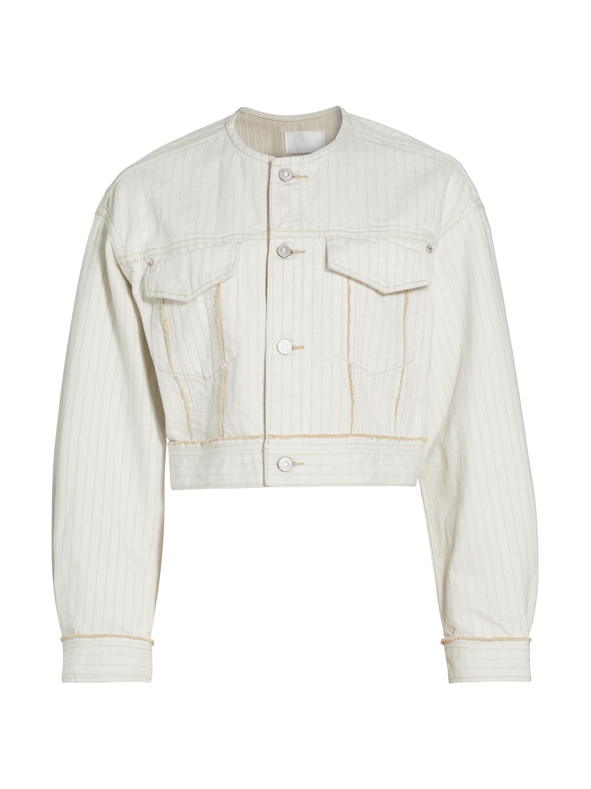 Moussy Vintage Women's Denim Crop Jacket - Mix White