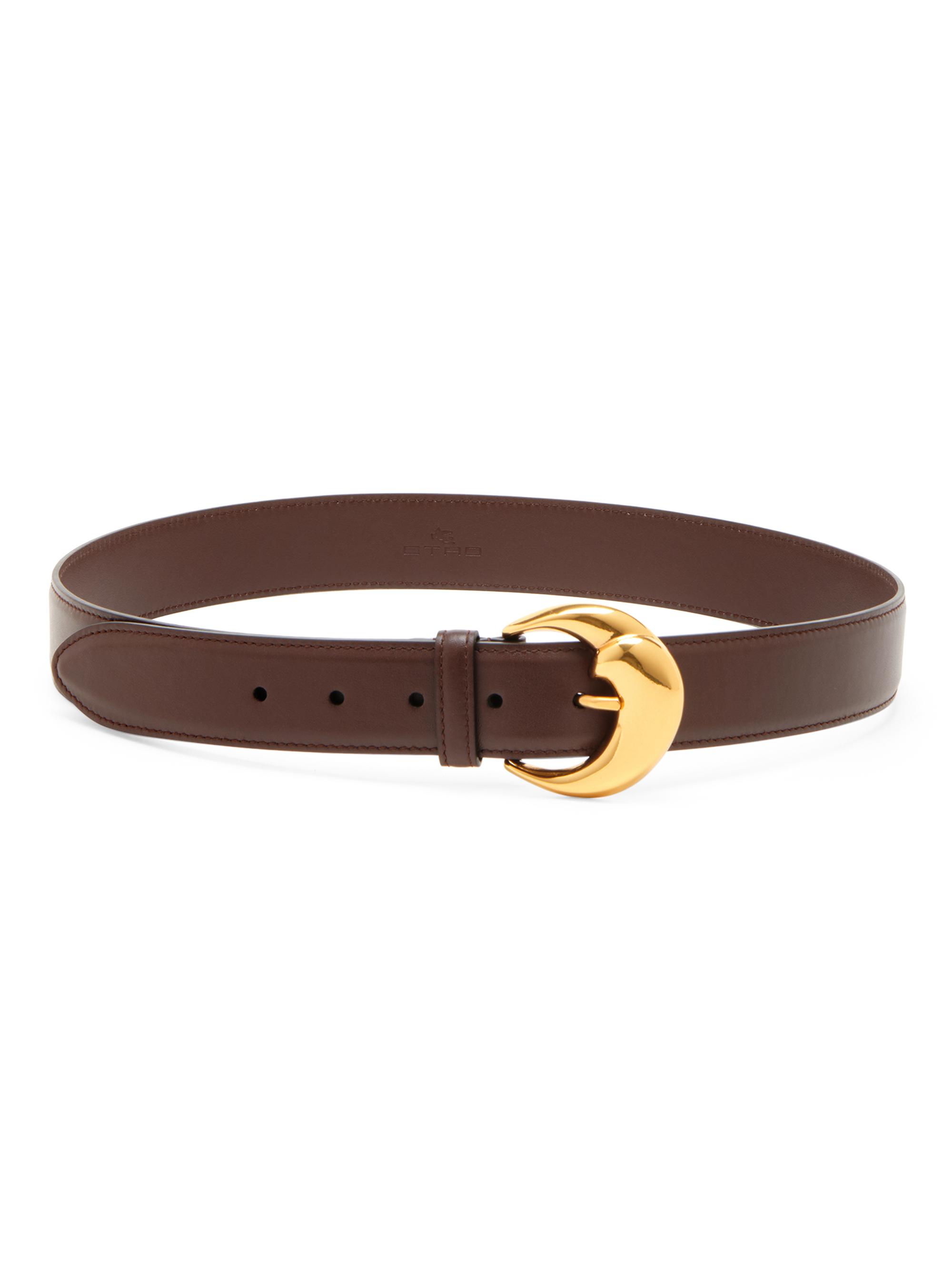 Etro Women's Leather Moon Buckle Belt - Brown