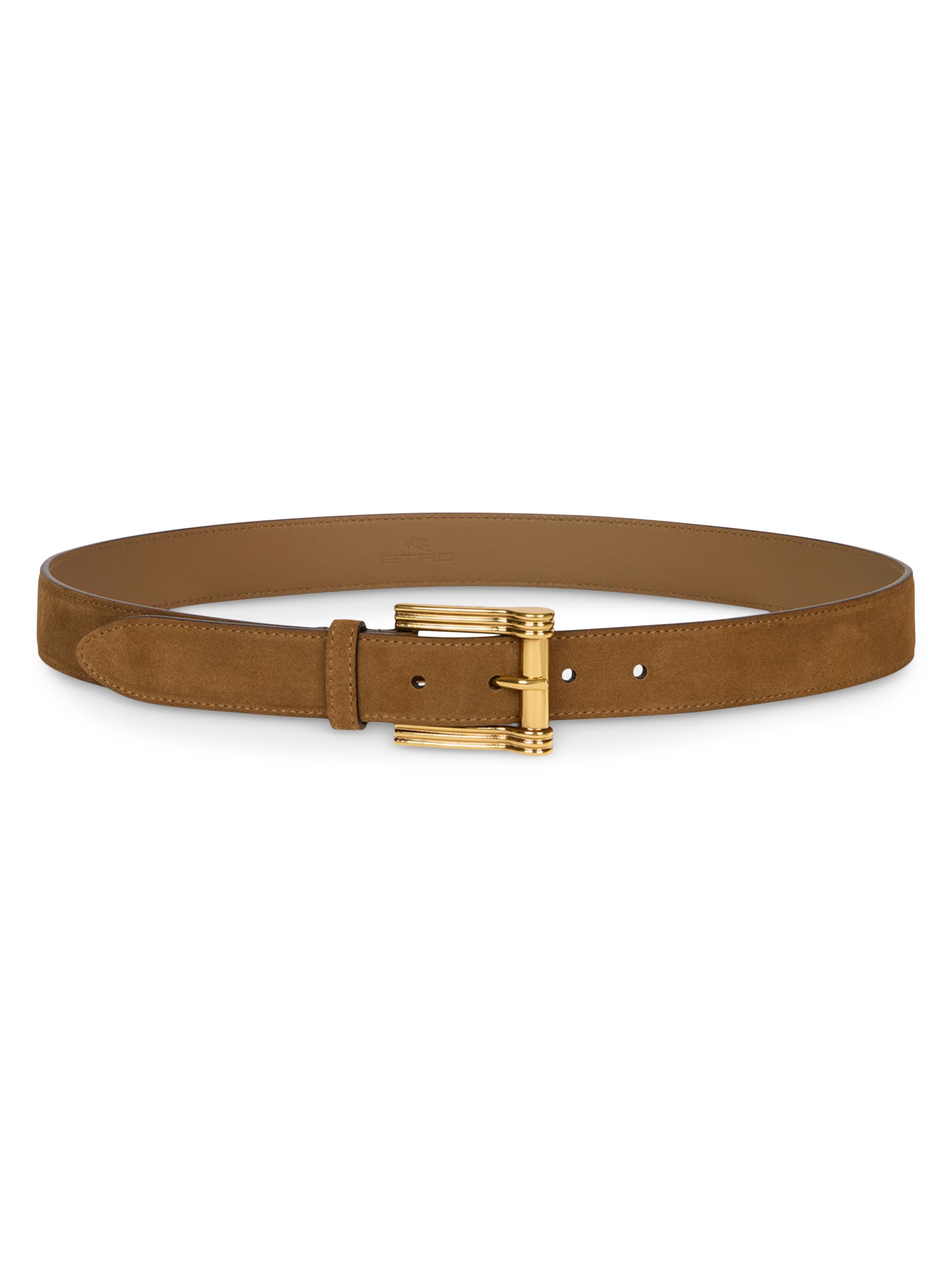 Etro Women's Suede Goldtone Buckle Belt - Beige Medio