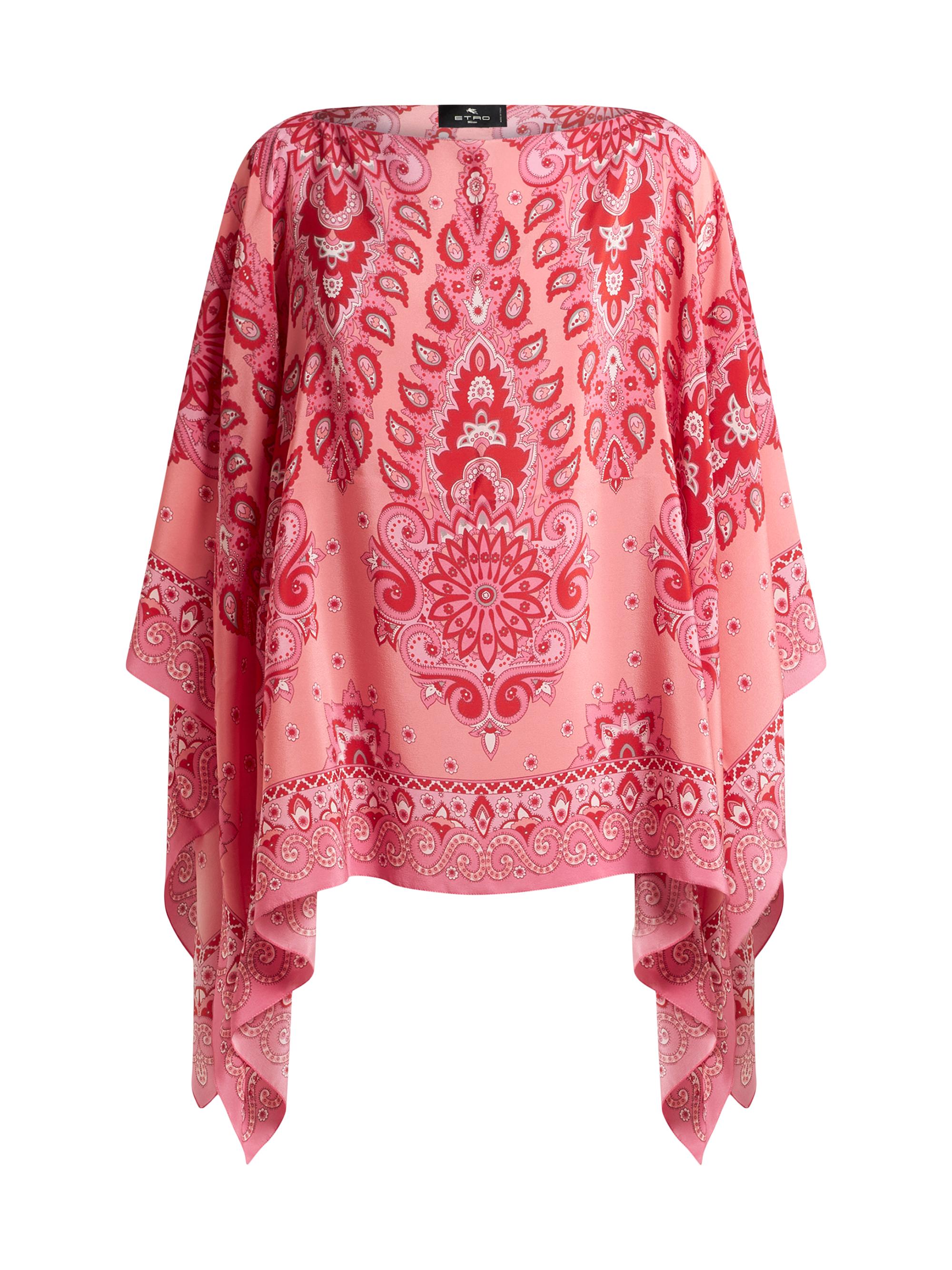 Etro Women's Paisley Silk Drape Top - Rosa