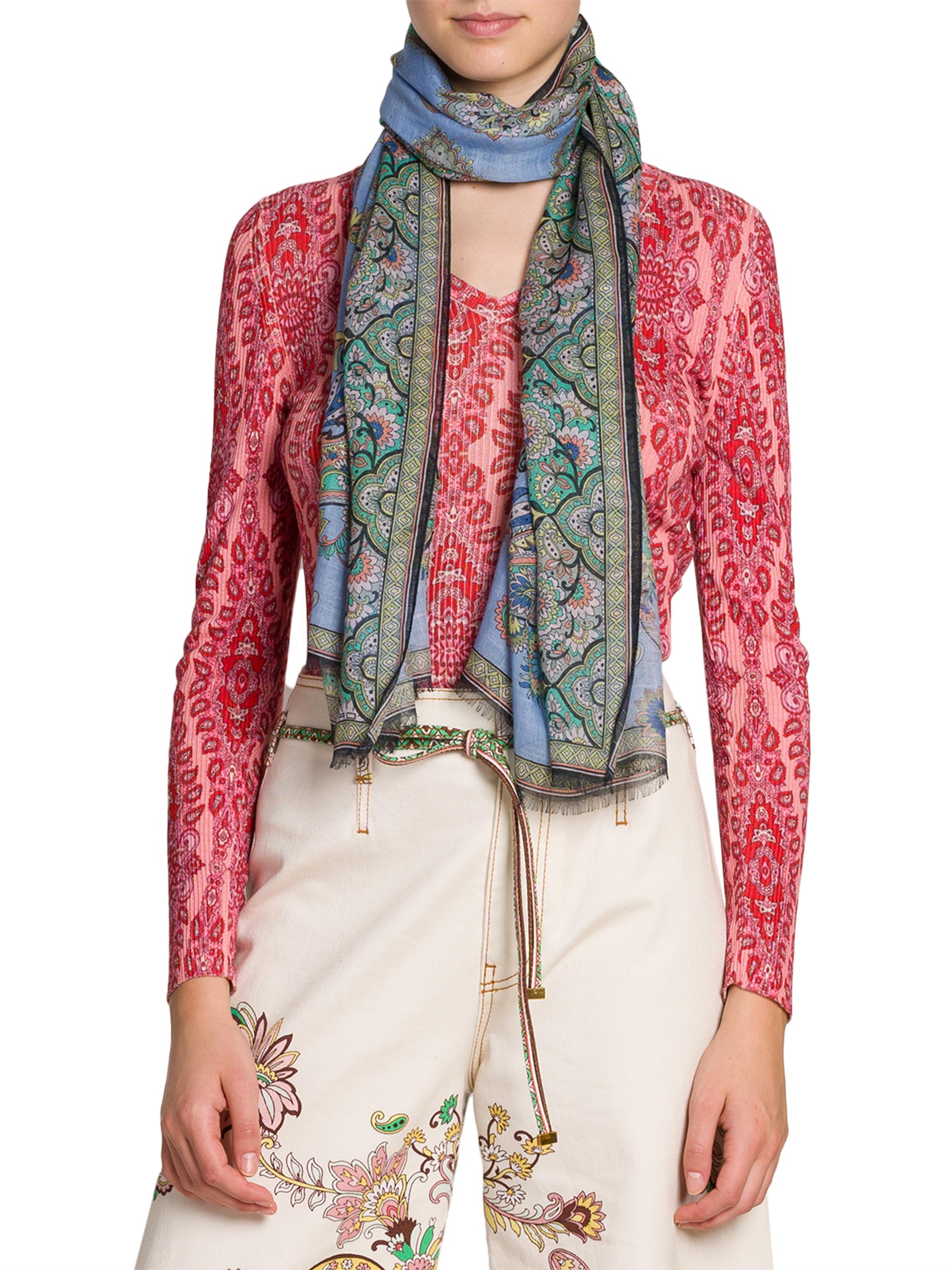 Etro Women's Boheme Paisley Scarf - Blue Multi
