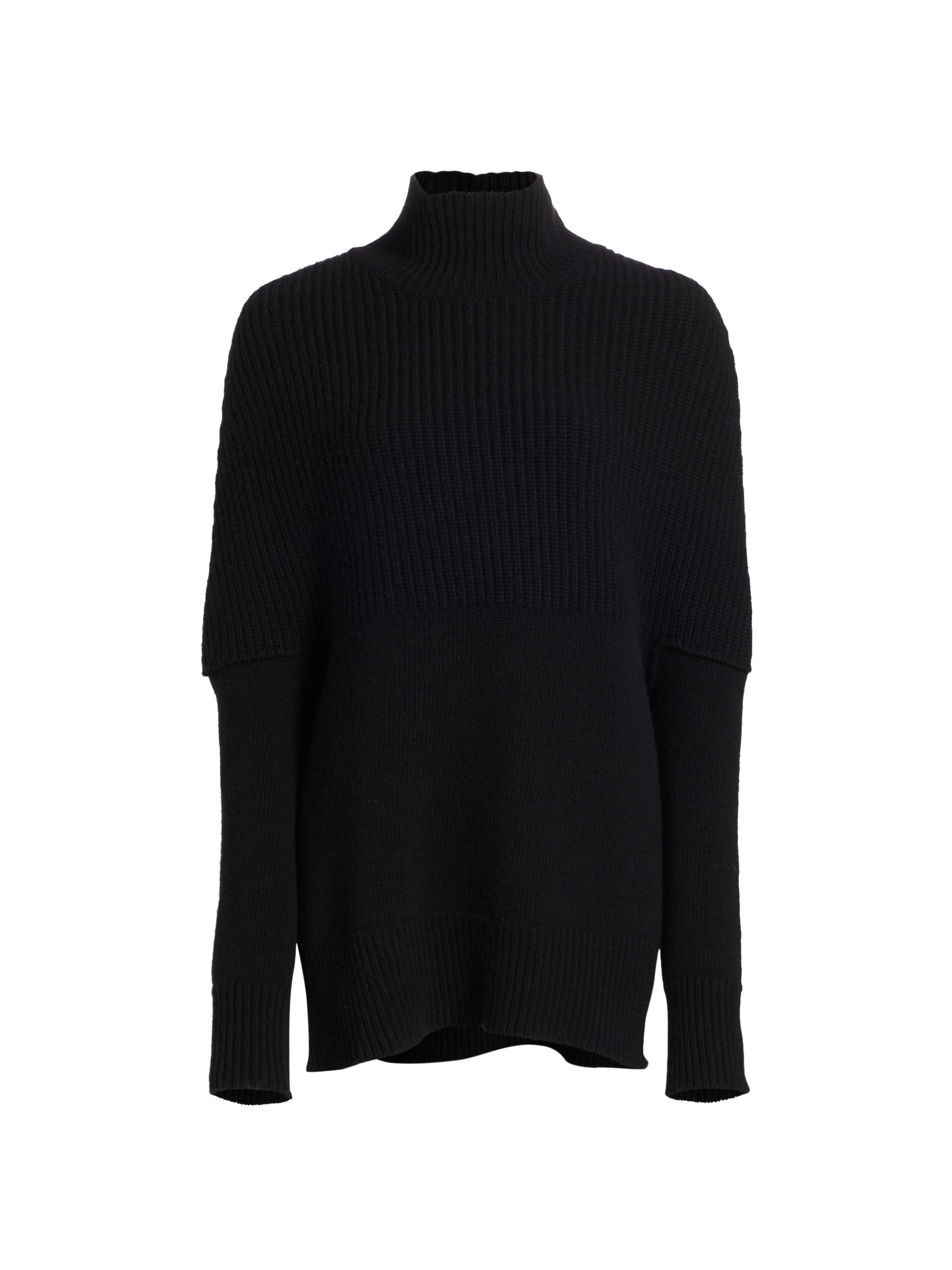 Brandon Maxwell Women's Matea Mock Turtleneck Long-Sleeve Sweater - Black