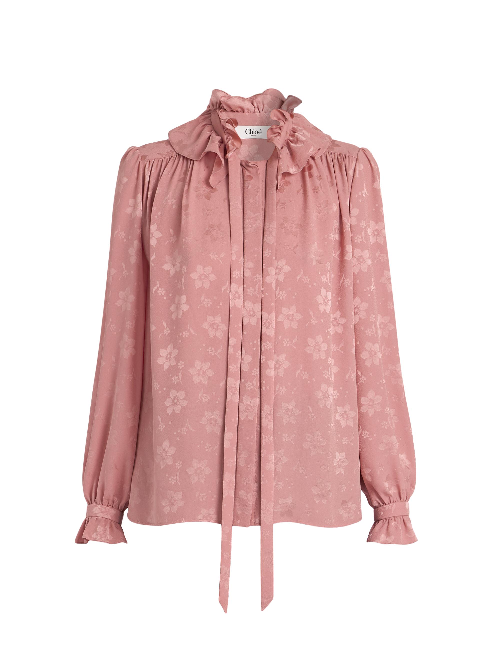 Chloé Floral Silk Tie neck Blouse | Saks Fifth Avenue