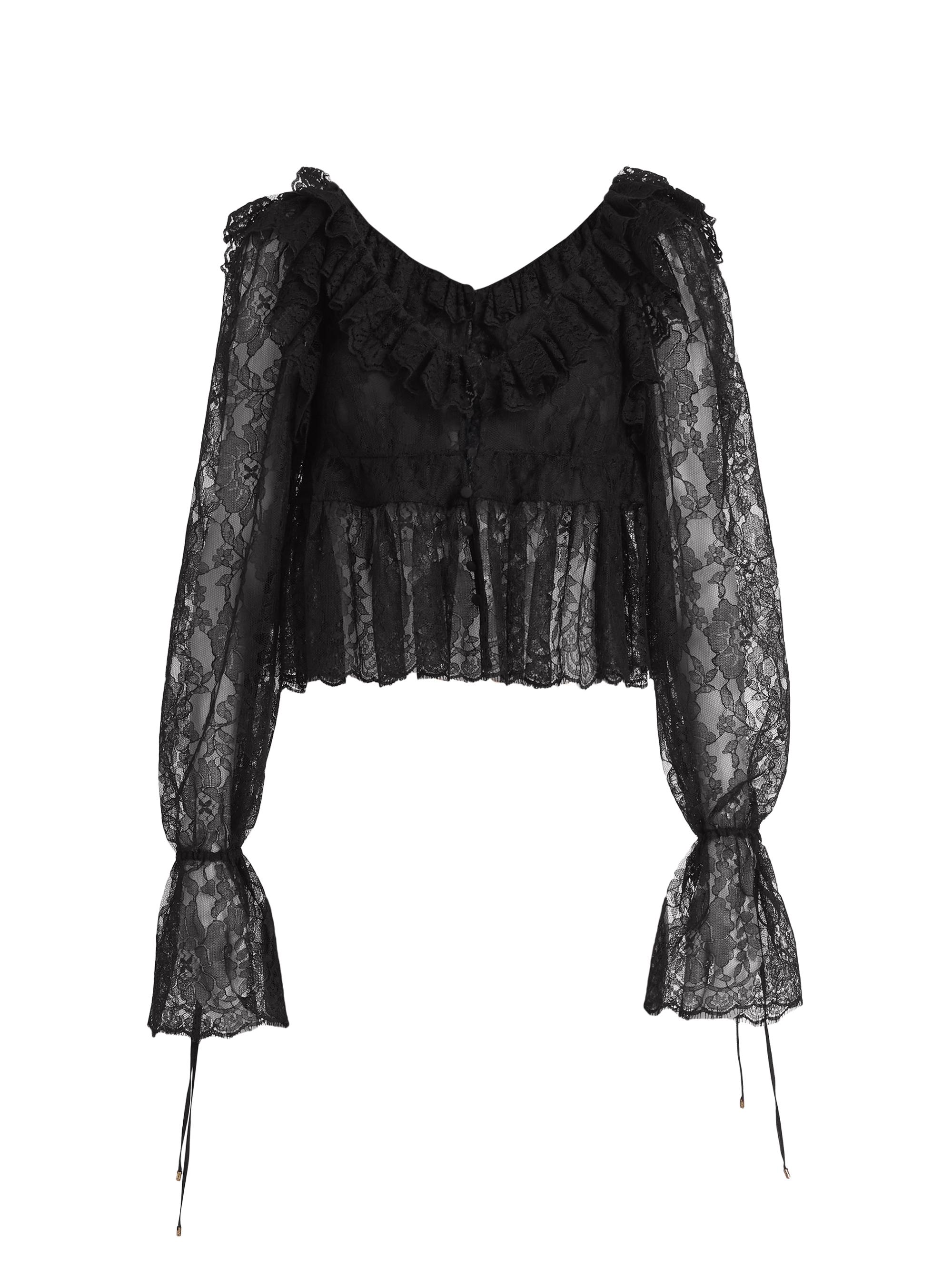 Chloé Women's Lace V-Neck Top - Black