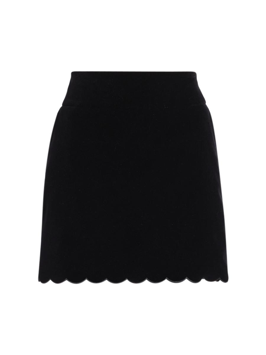Chloé Women's Cotton Velvet Miniskirt In Black