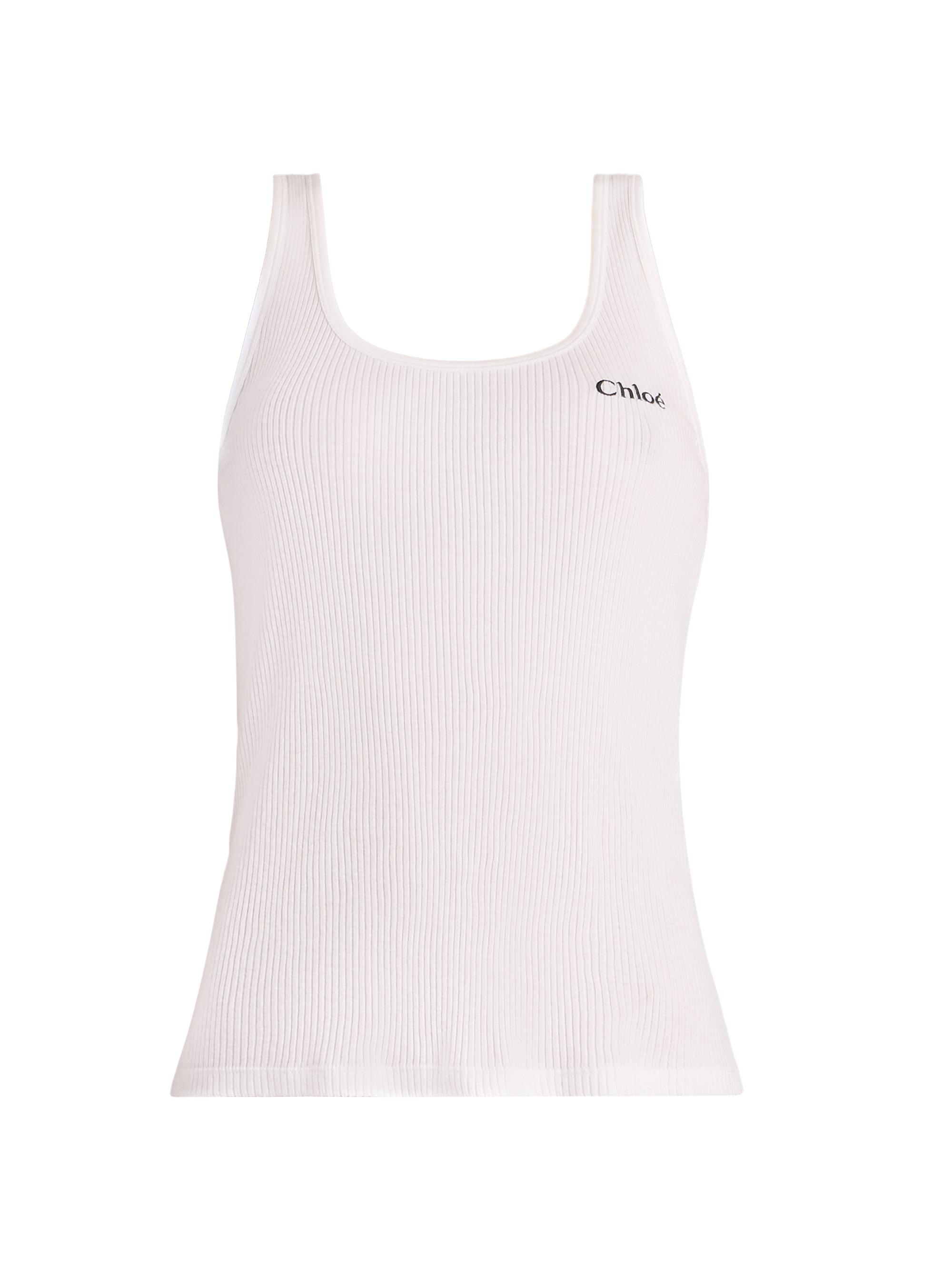 Chloé Logo Cotton Rib-Knit Tank Top | Saks Fifth Avenue