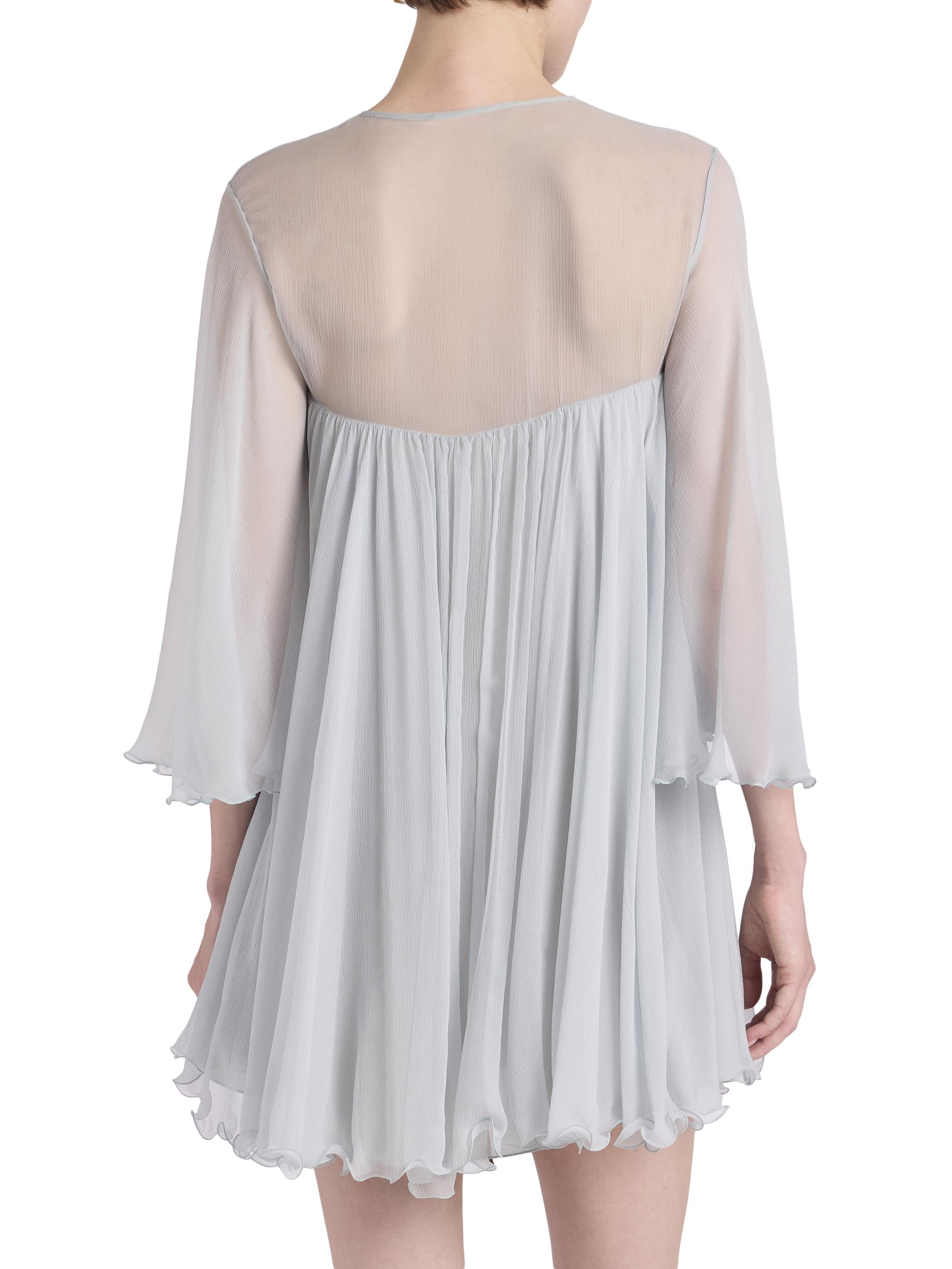 Chlo Silk Georgette Tie Neck Minidress | Saks Fifth Avenue