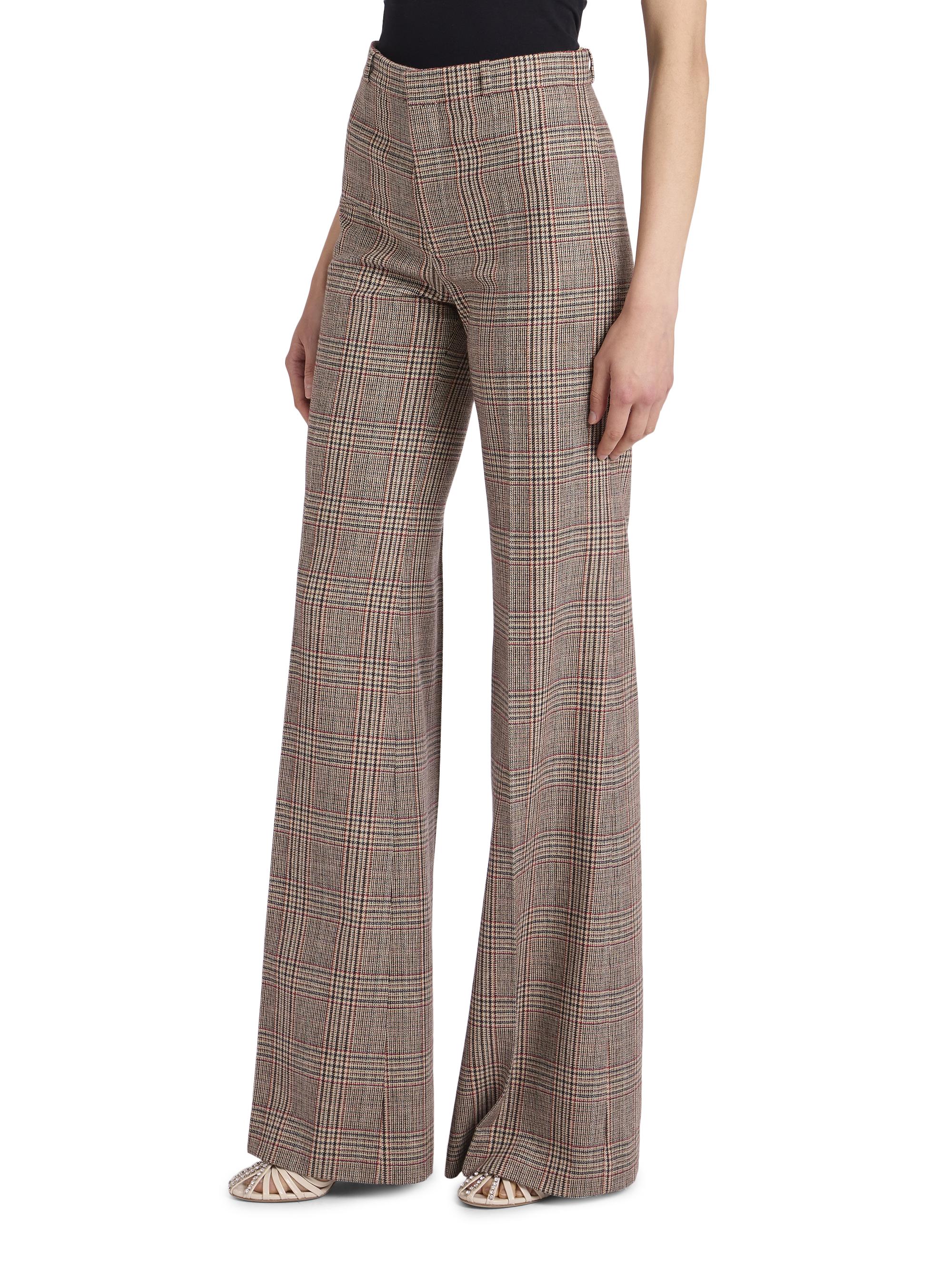 Chloé Houndstooth Wool-Blend Tweed Wide-Leg Pants | Saks