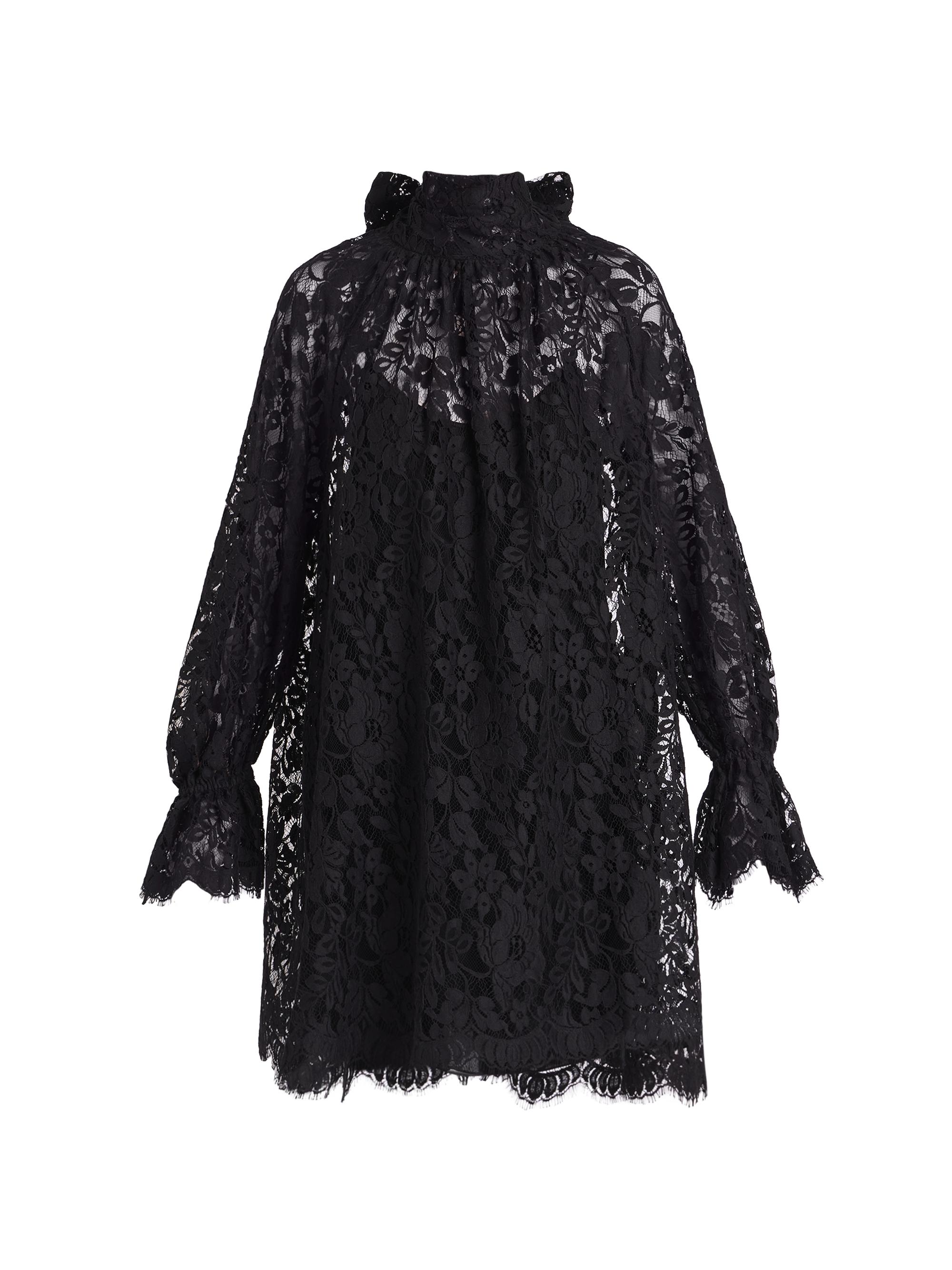 Chloé Women's Lace Turtleneck Minidress - Black