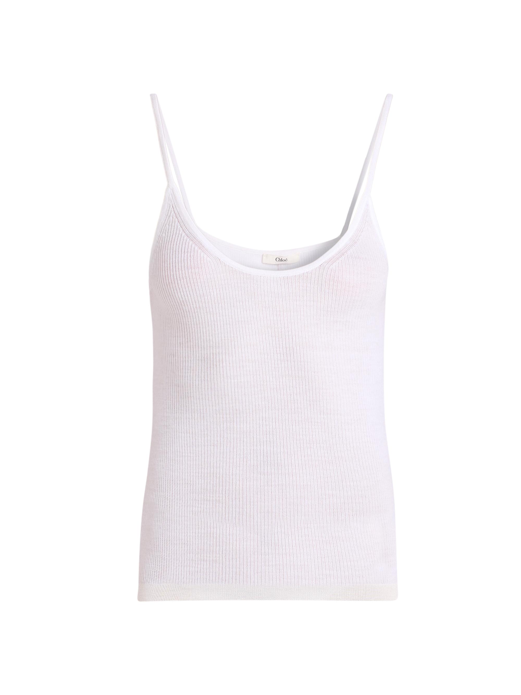 Chloé Women's Rib-Knit Wool Tank - Iconic Milk