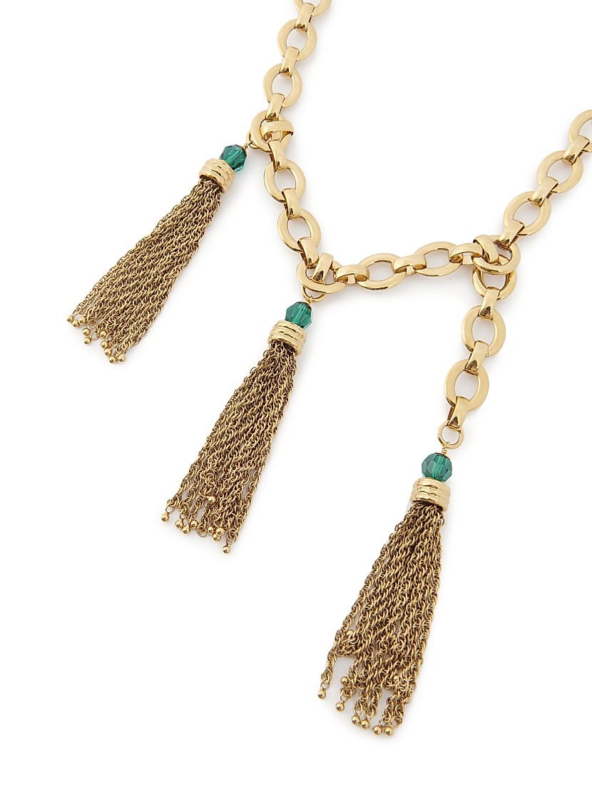 Shop Chloé Embellished Goldtone Three-Tassel Chain Belt Shop Chloé Embellished Goldtone Three-Tassel Chain Belt
