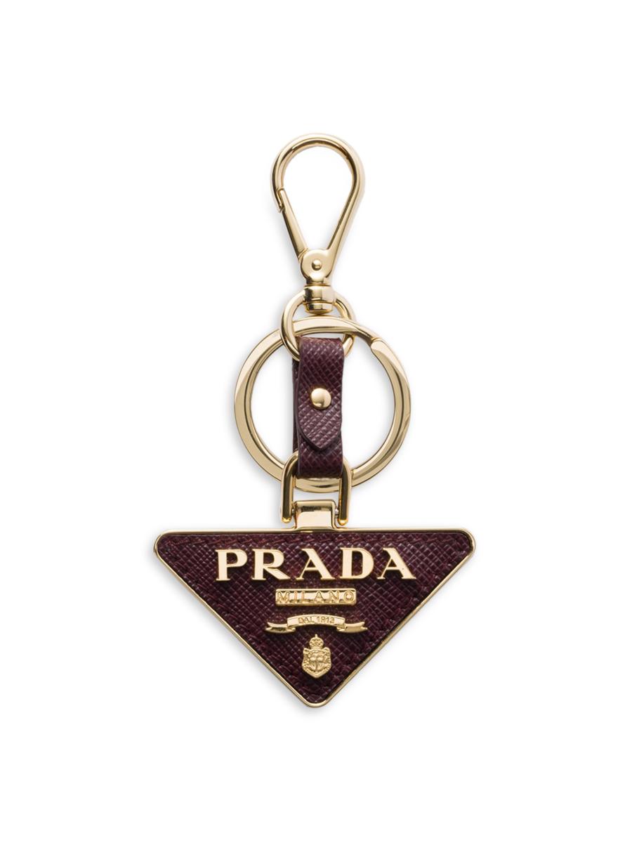 Prada Saffiano Leather and Metal Keychain | Saks Fifth Avenue