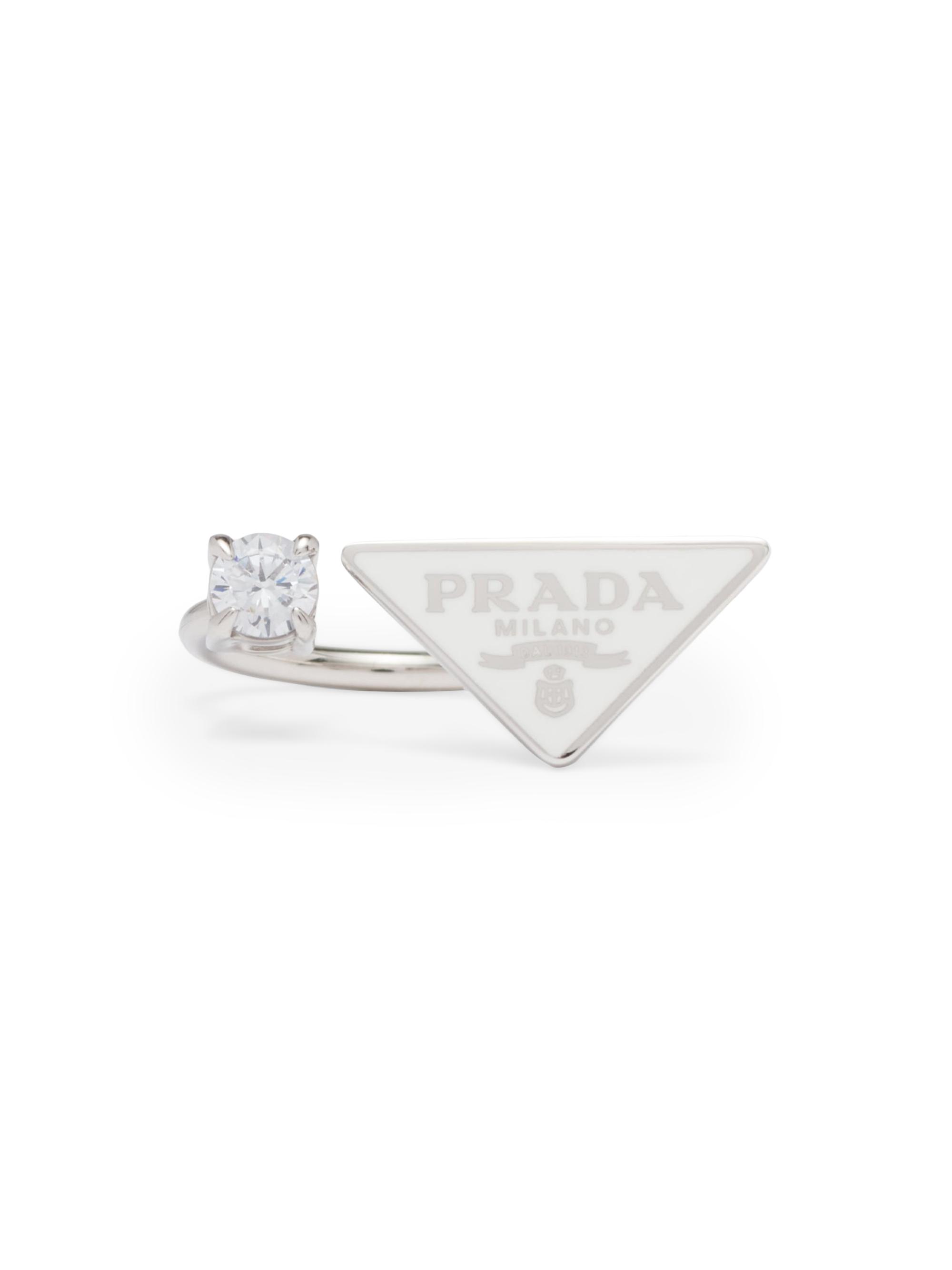 Prada Women's  Symbole Ring - White - Women's Jewelry And Watches
