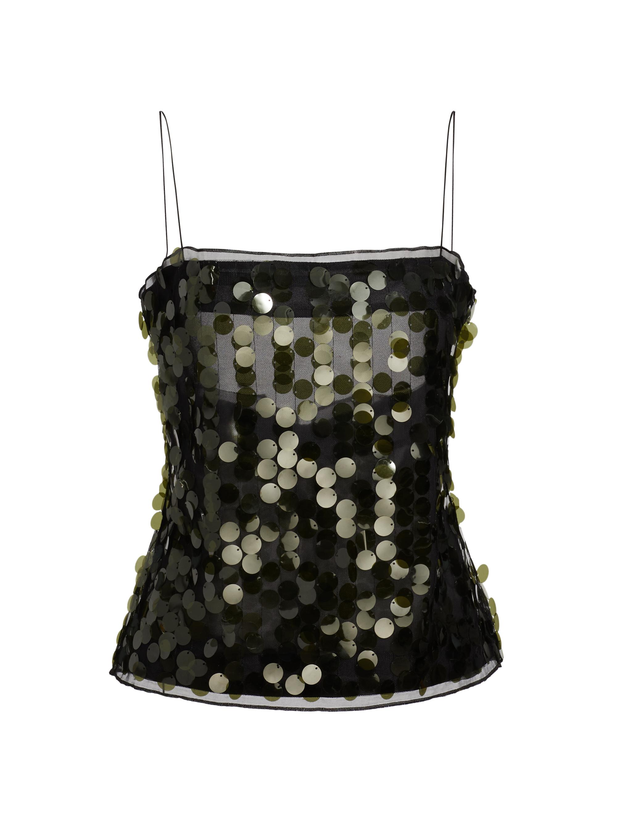 16Arlington Women's Suero Paillettes Camisole Top - Verde Pino