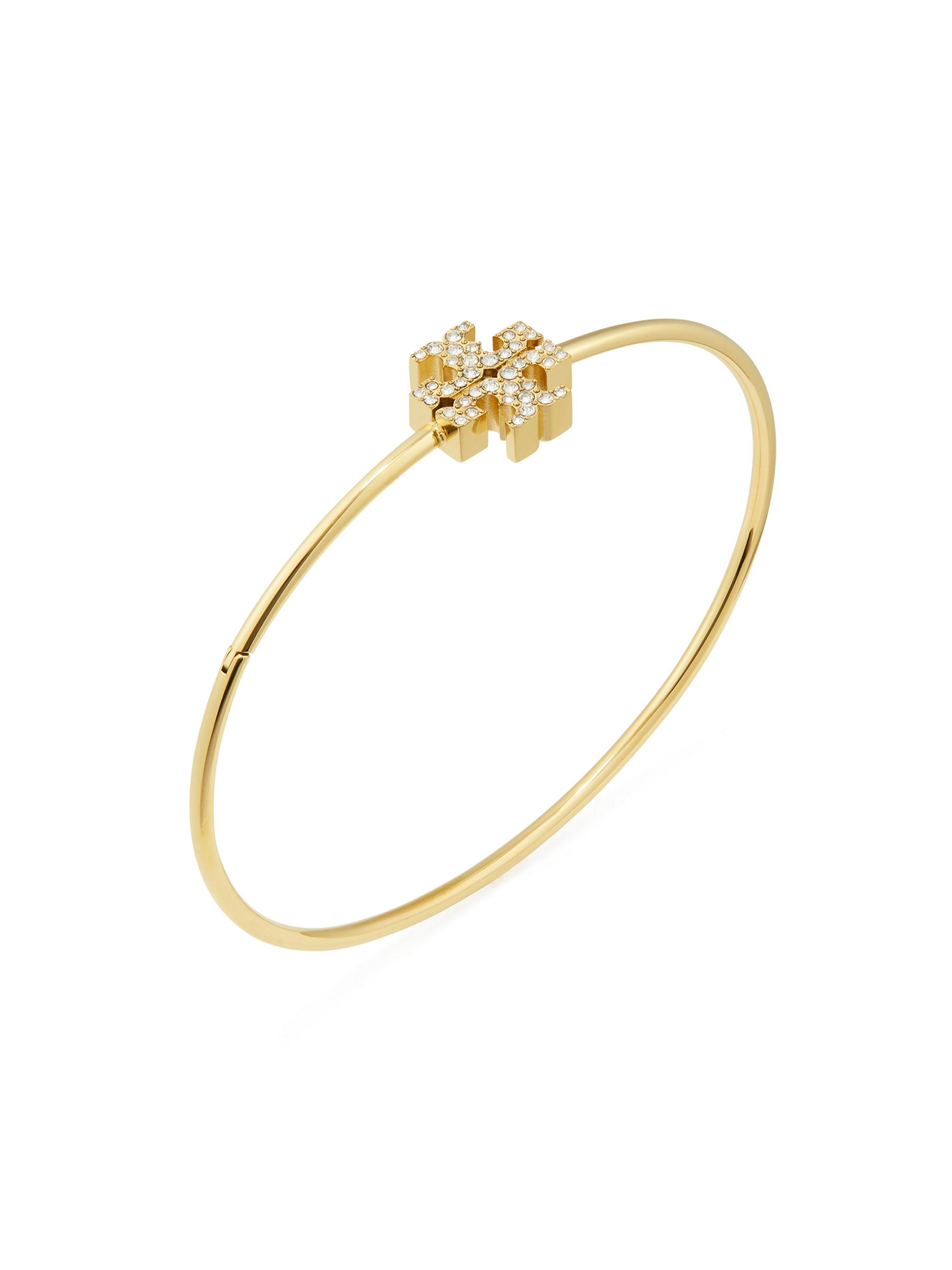 Tory Burch Women's Eleanor 18K-Gold-Plated & Cubic Zirconia Pavé Bangle - Tory Gold Crystal