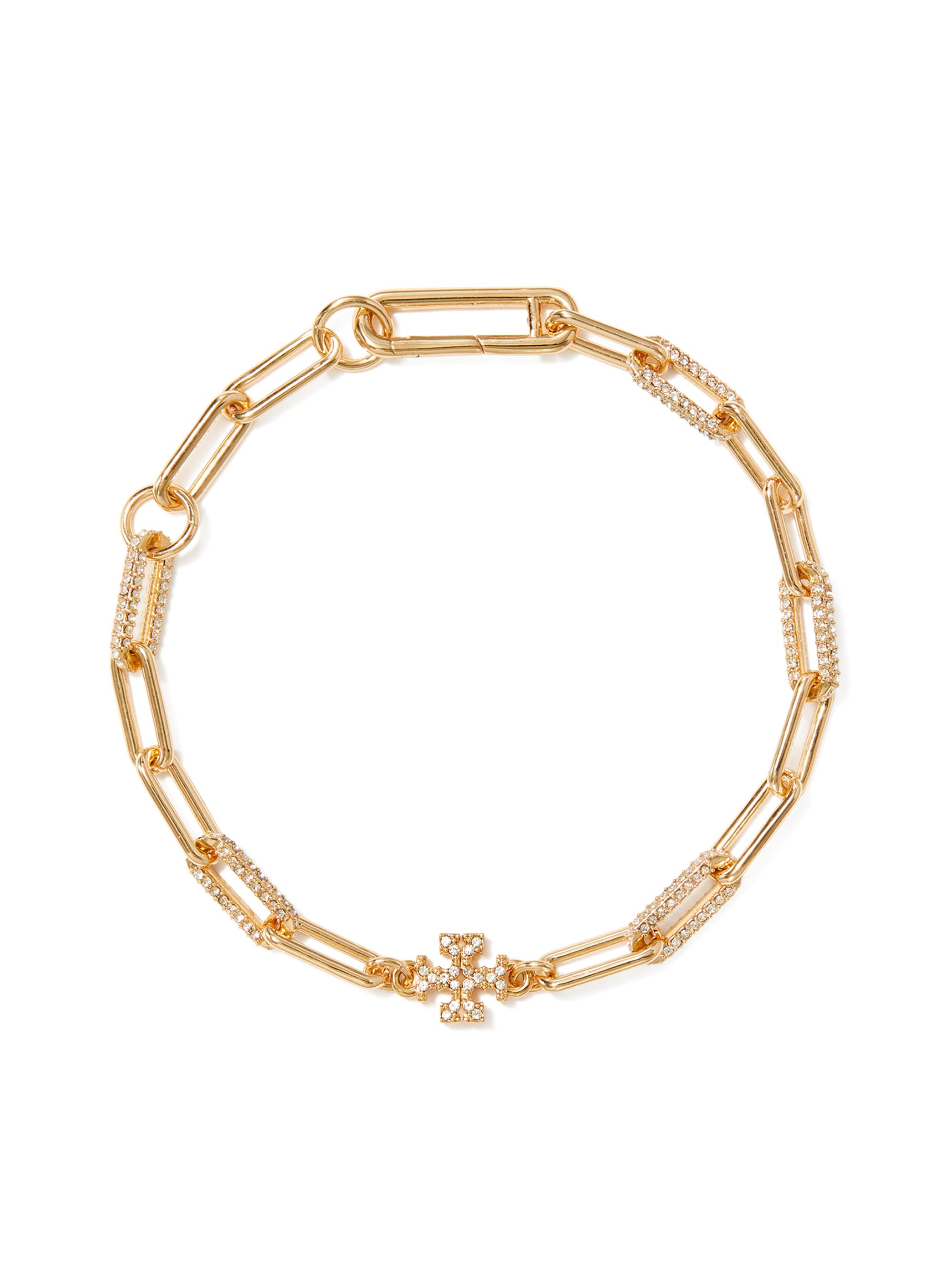 Tory Burch Women's Icon Pavé Chain Bracelet - Tory Gold Crystal