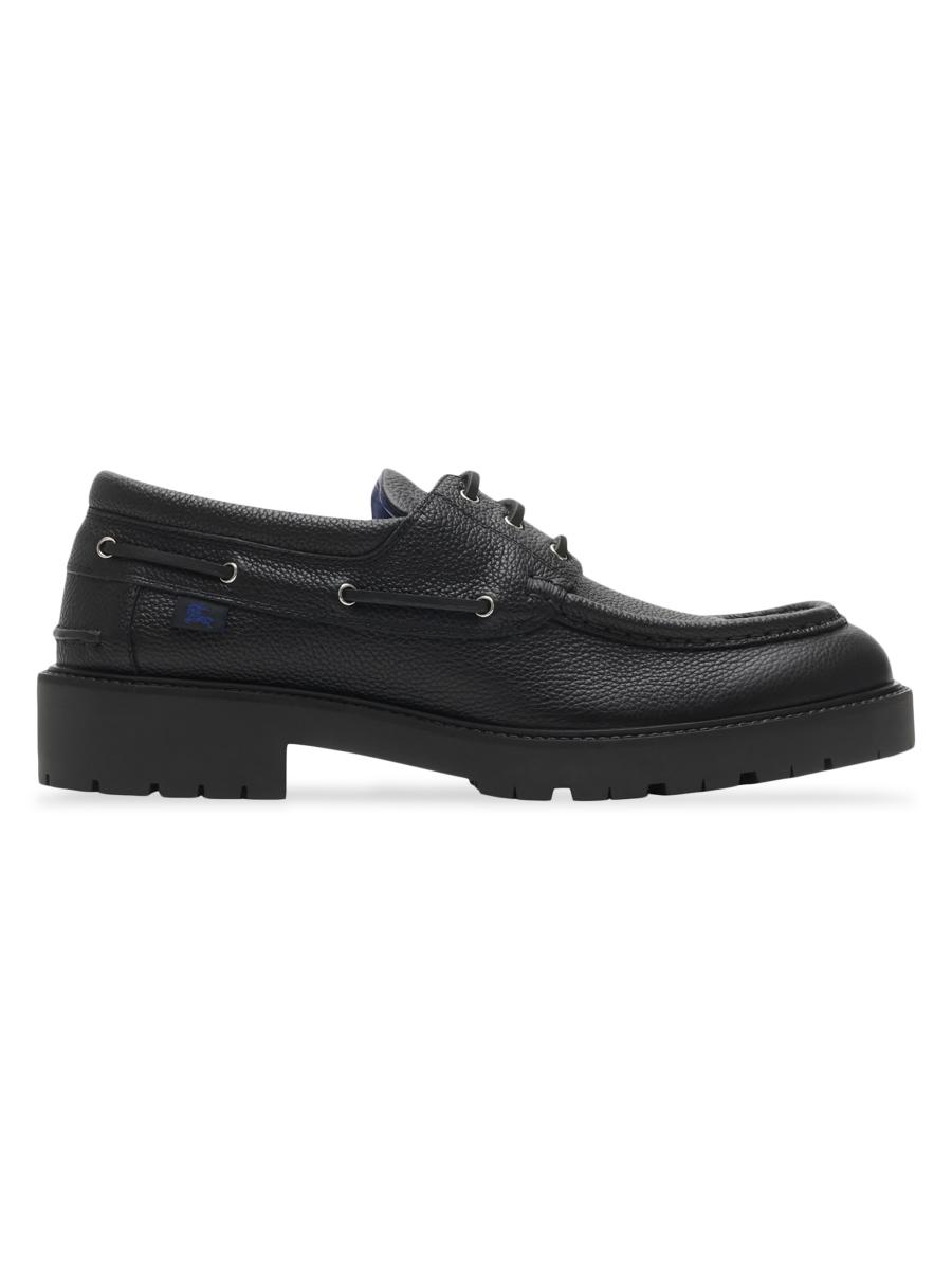 【関税込み】Burberry バーガンディ Raft レザー ローファー Burberry Raft ローファー | レッド | FARFETCH JP