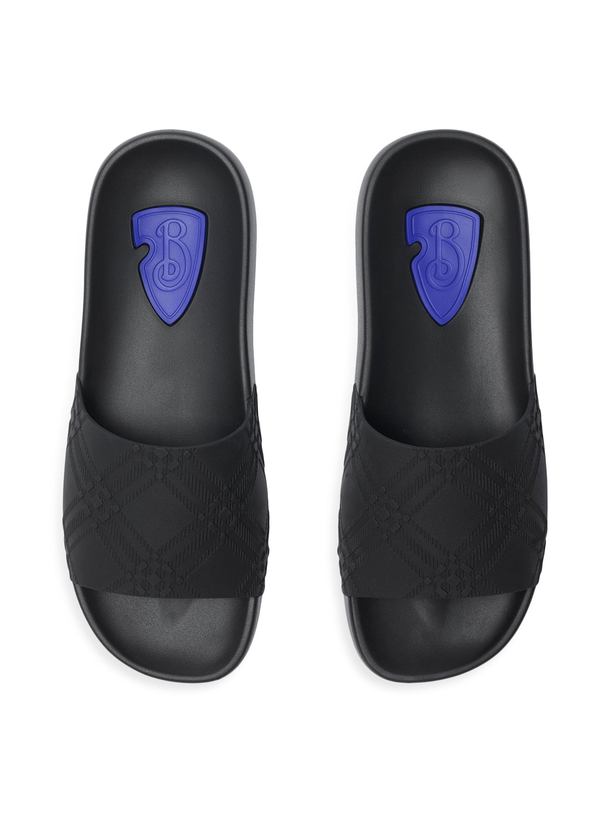 Burberry Check-Embossed Slide Sandals | Saks Fifth Avenue