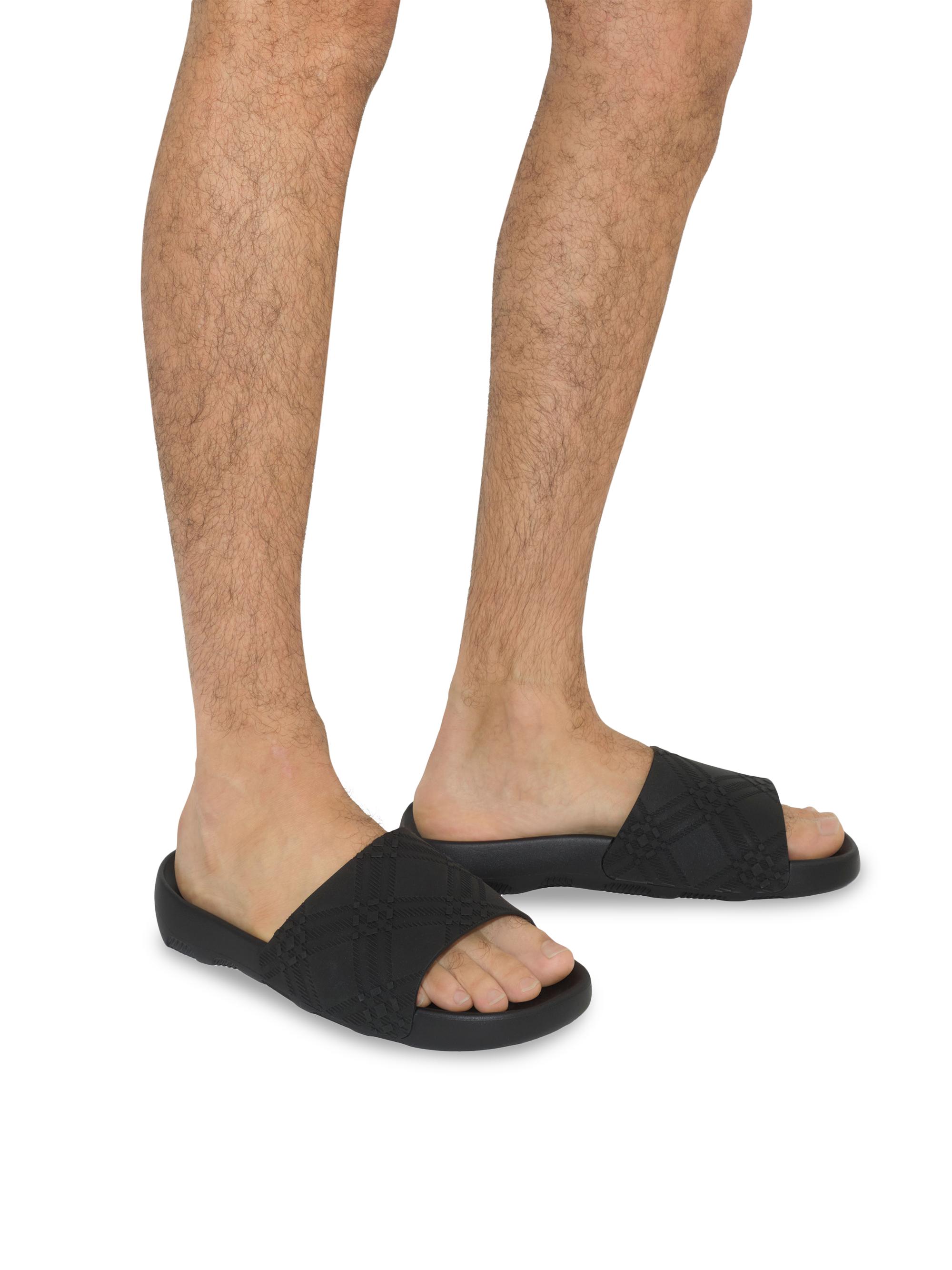 Burberry Check-Embossed Slide Sandals | Saks Fifth Avenue