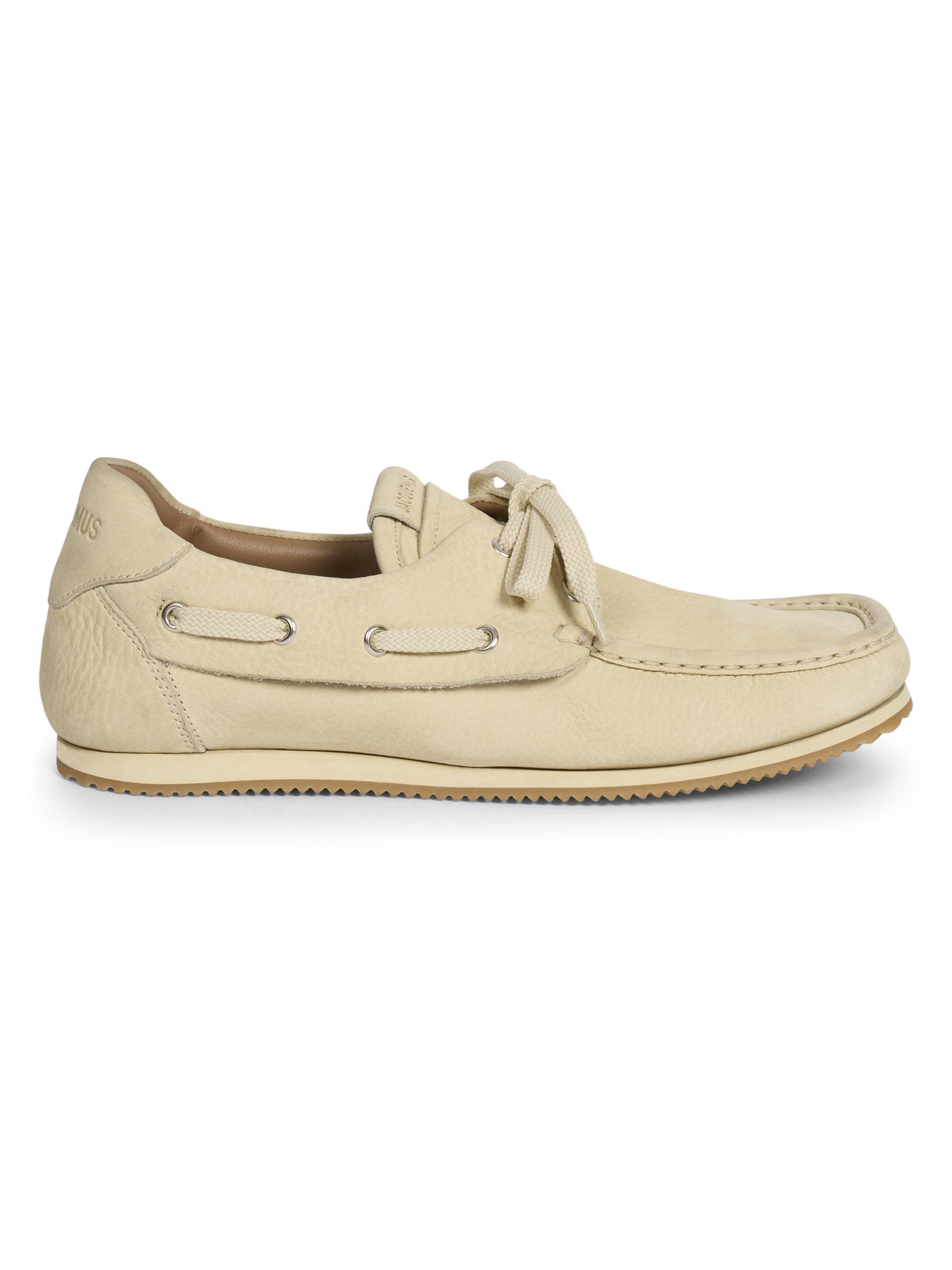 Jacquemus Women's Les Batto Leather Boat Shoes - Pale Yellow