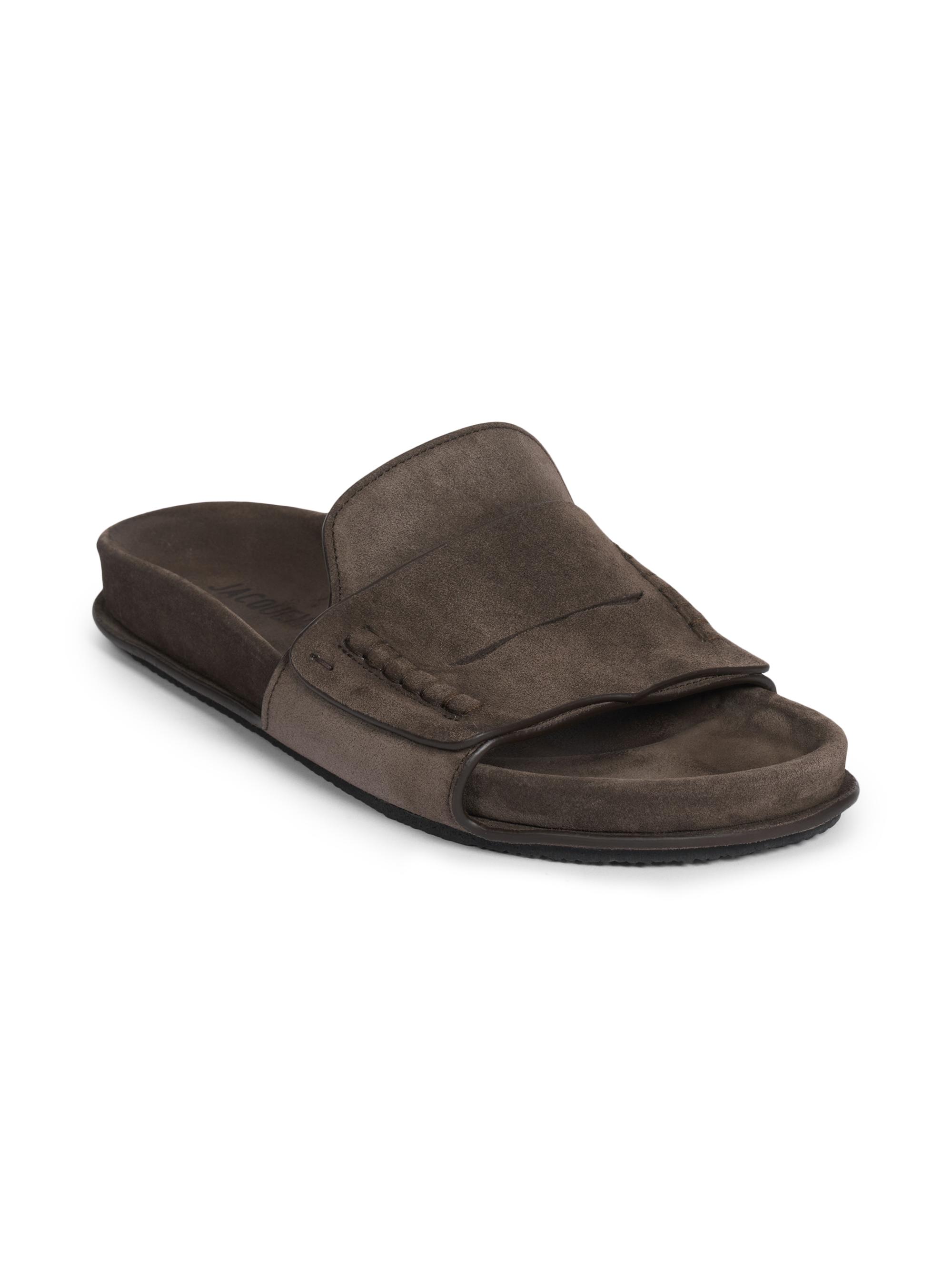 Mocassin-Style Suede Slides