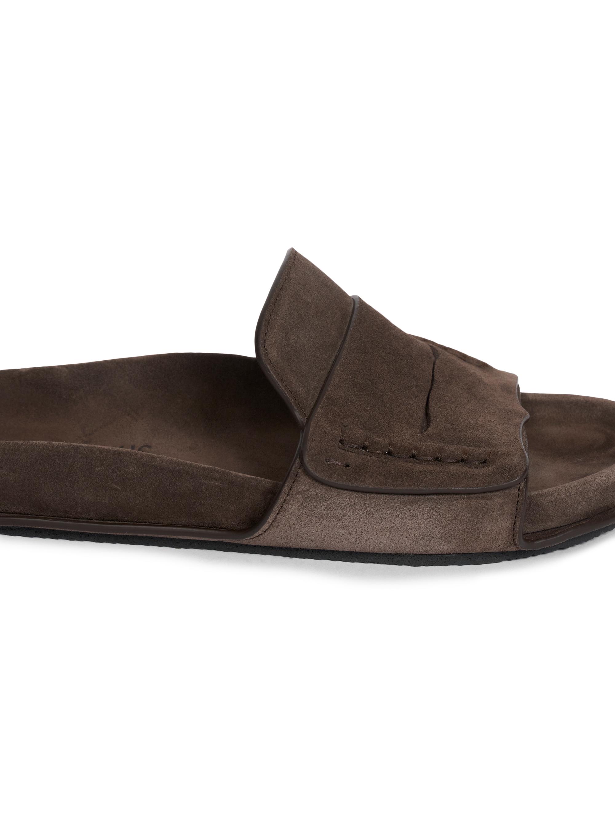 Mocassin-Style Suede Slides